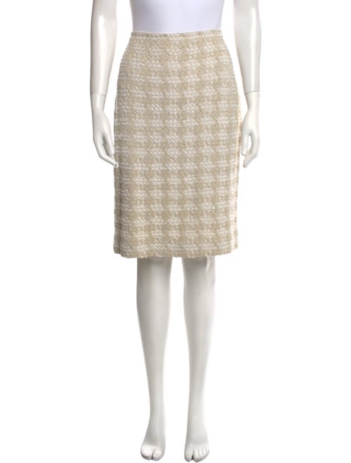 St. John Tweed Pattern Knee-Length Skirt