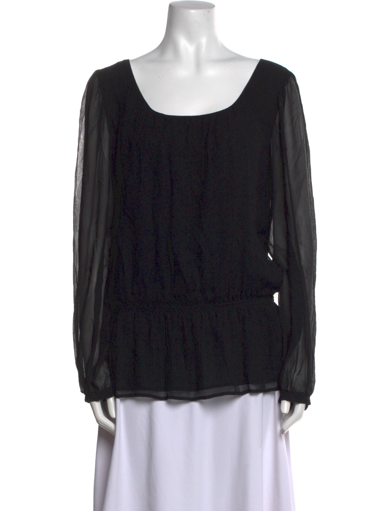 St. John Silk Scoop Neck Blouse