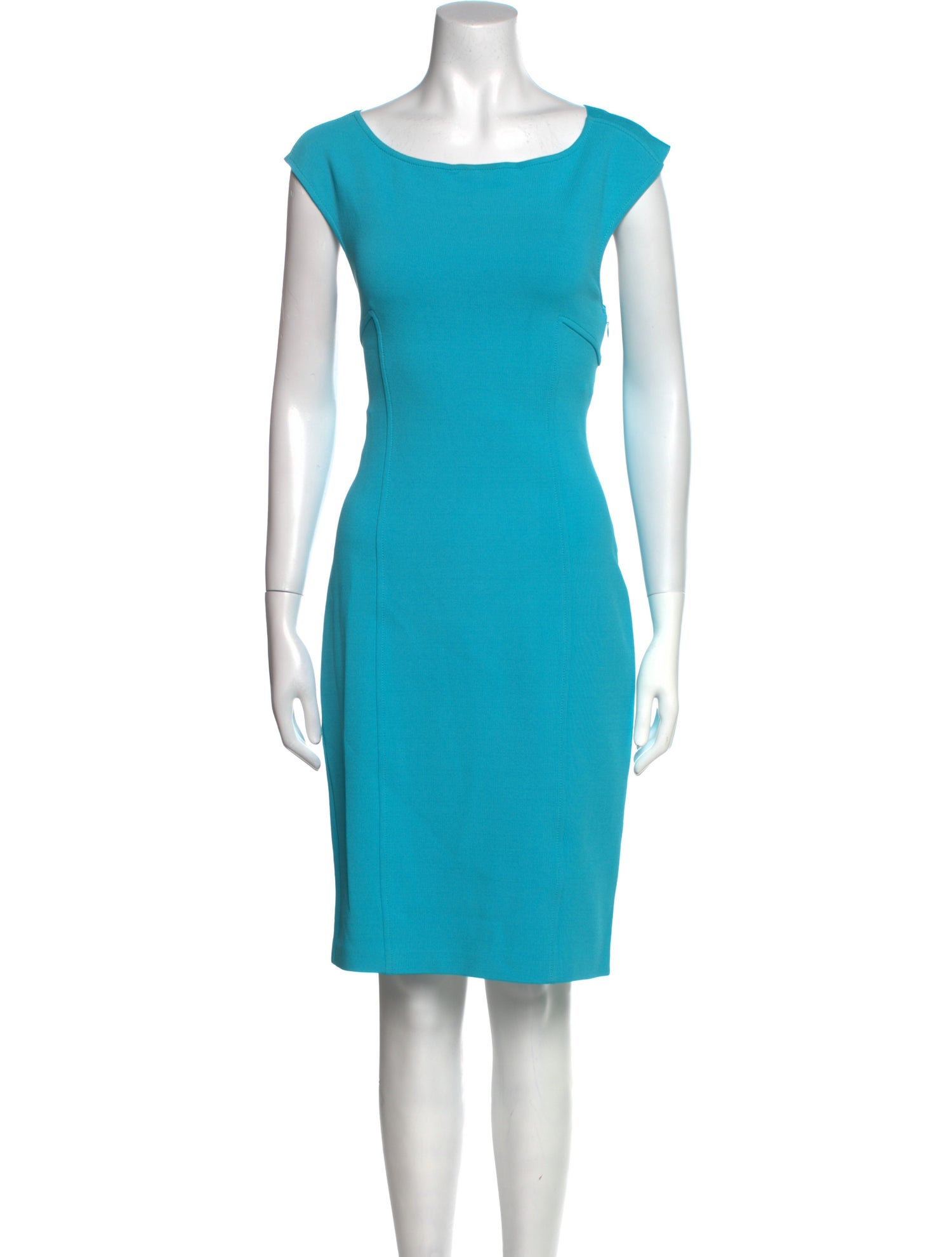 St. John Bateau Neckline Knee-Length Dress