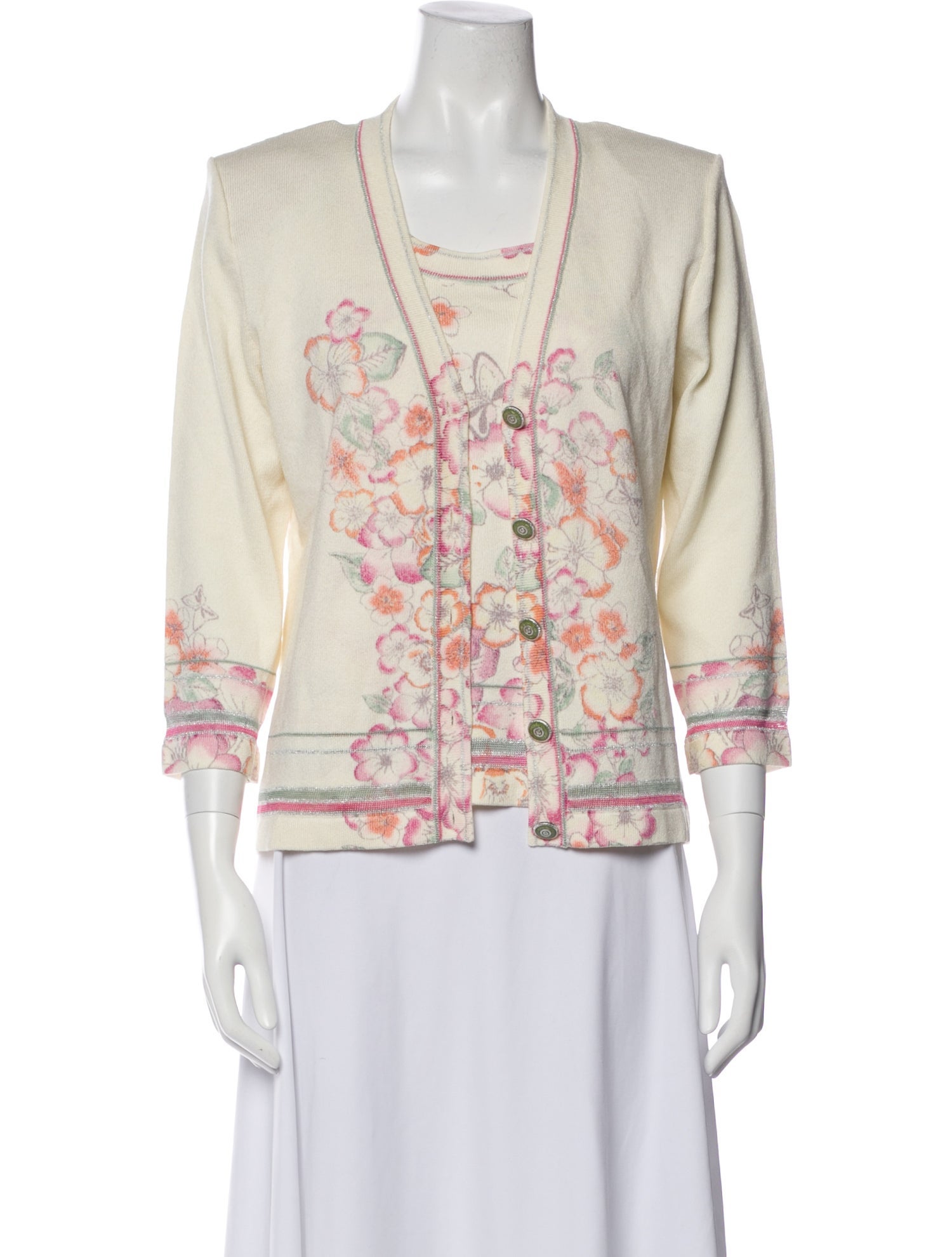 St. John Wool Floral Print Set