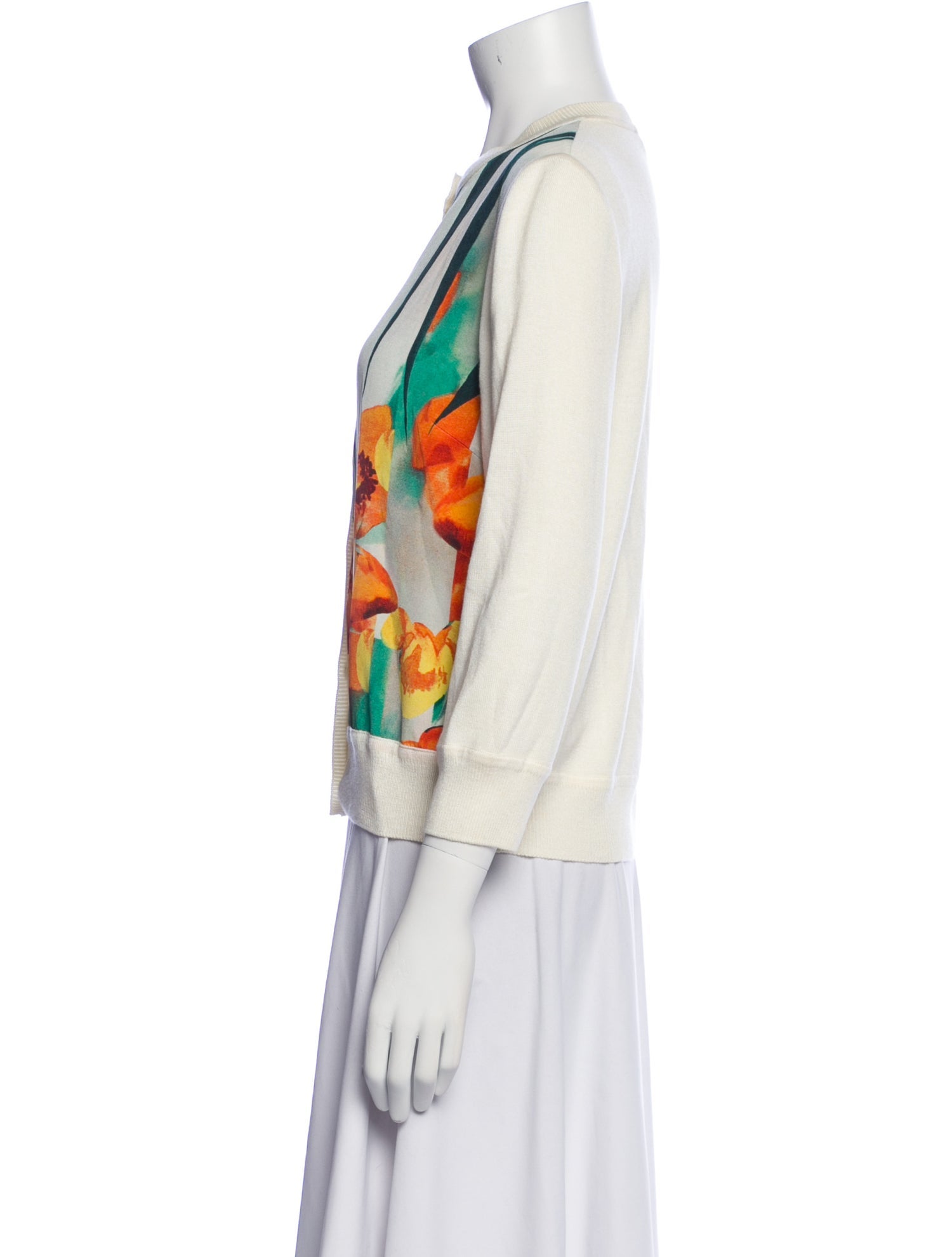 St. John Graphic Print Crew Neck Sweater