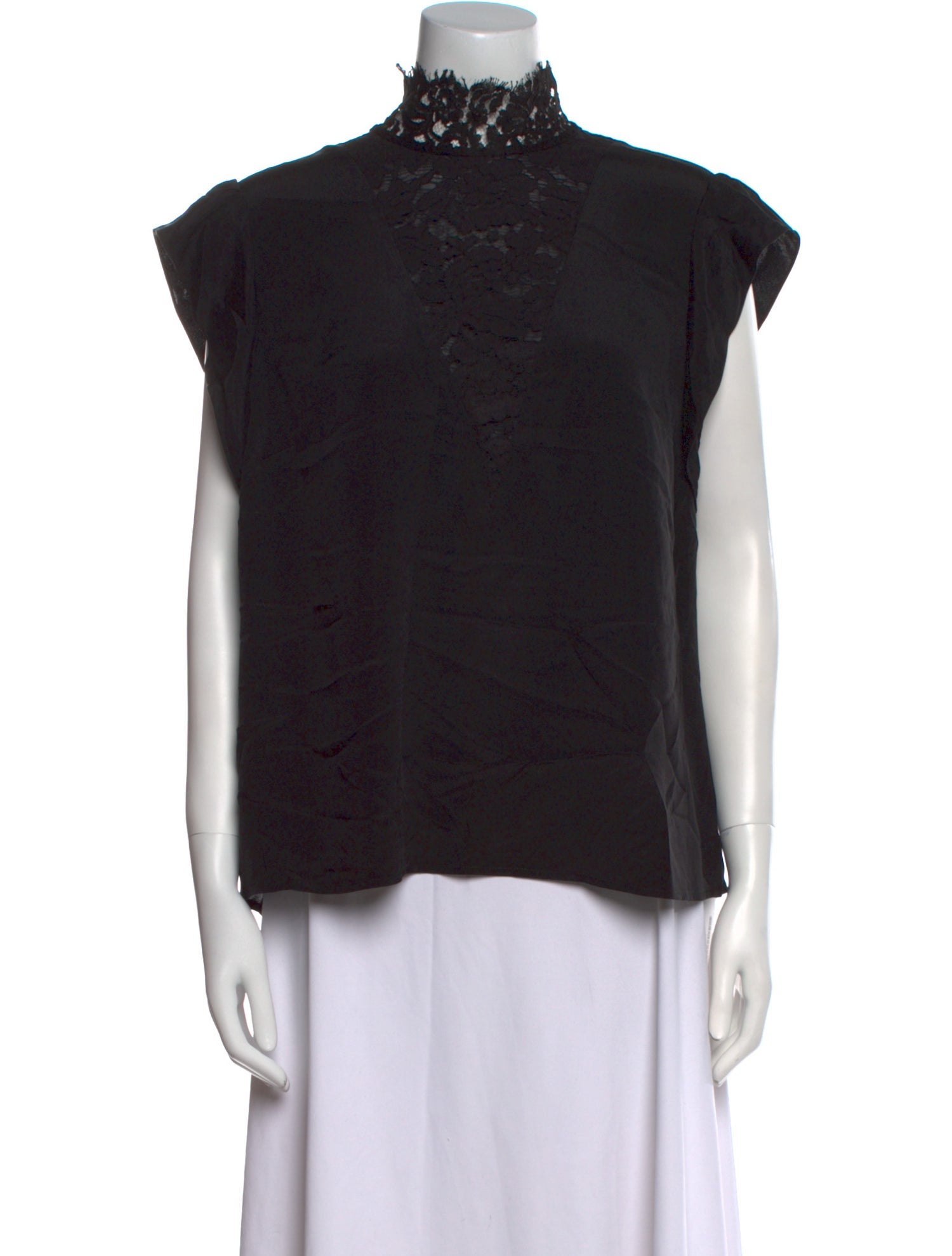 St. John Silk Mock Neck Blouse