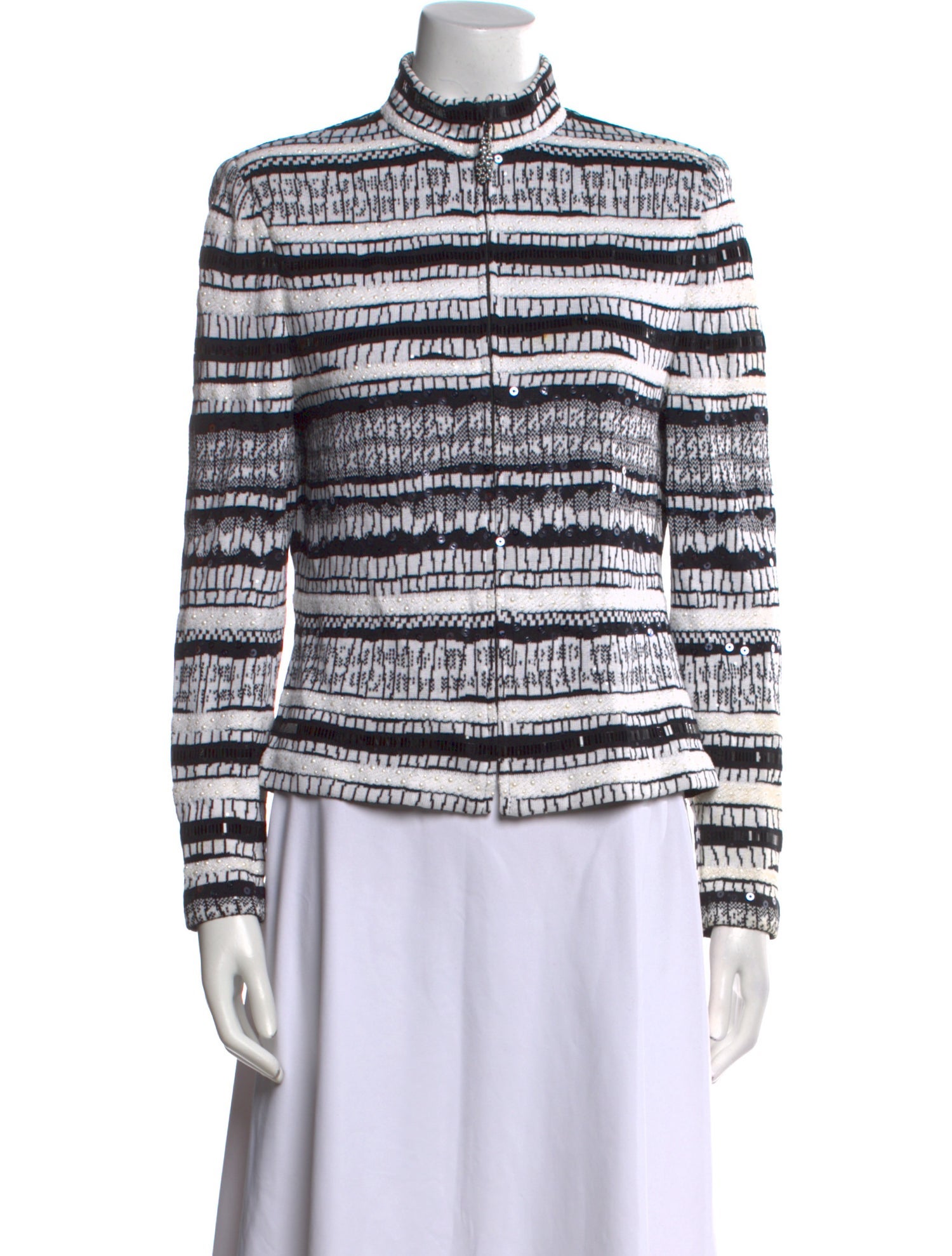 St. John Evening Striped Turtleneck Sweater