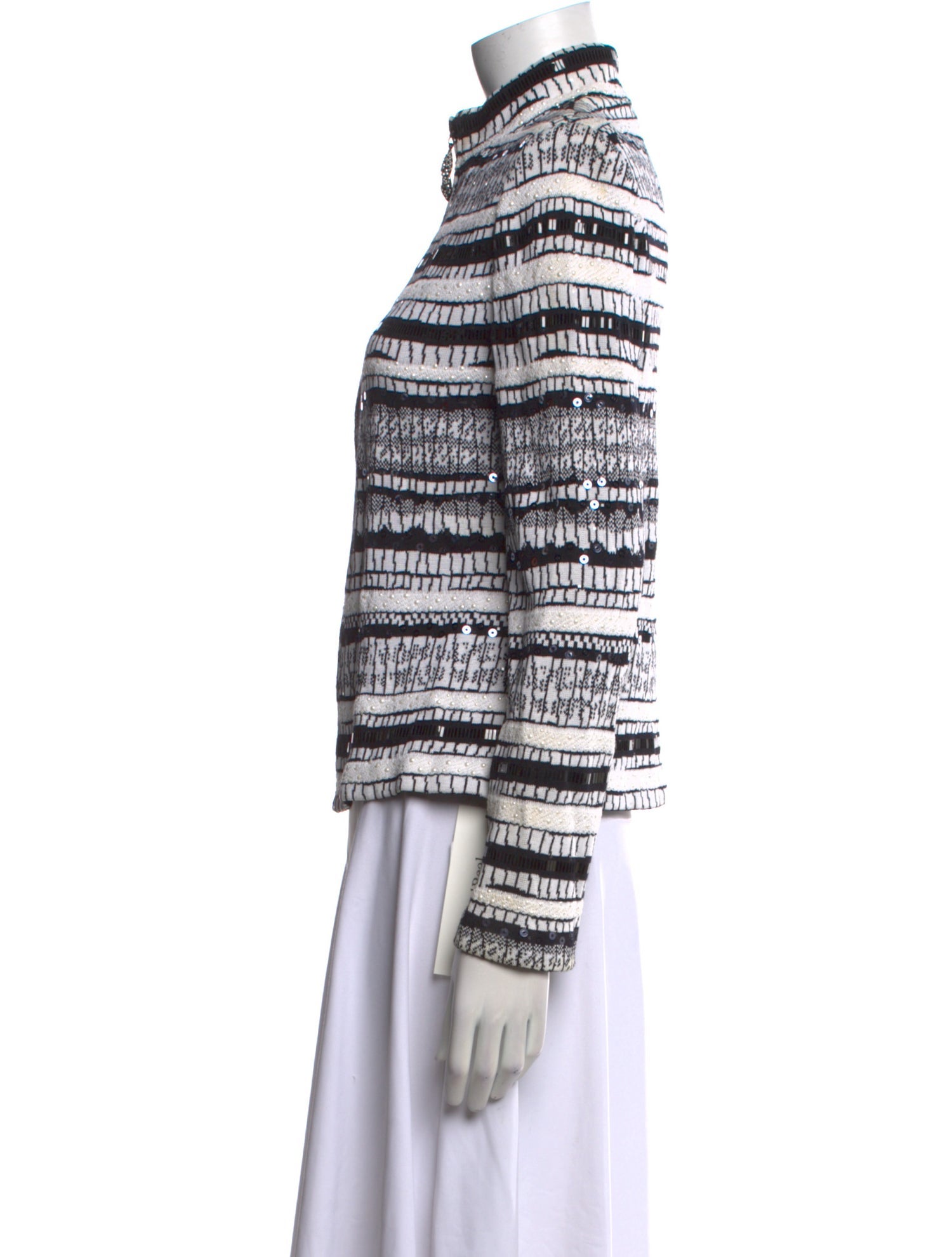 St. John Evening Striped Turtleneck Sweater