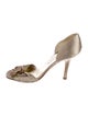 St. John Satin Crystal Embellishments Sandals