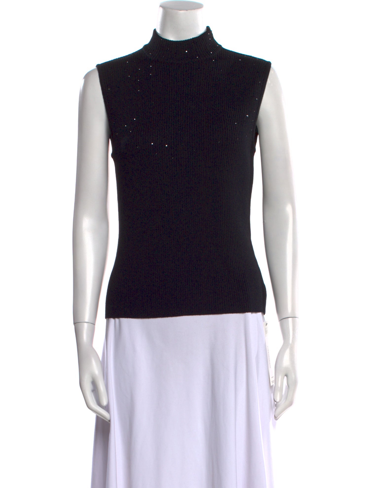 St. John Mock Neck Sleeveless Top