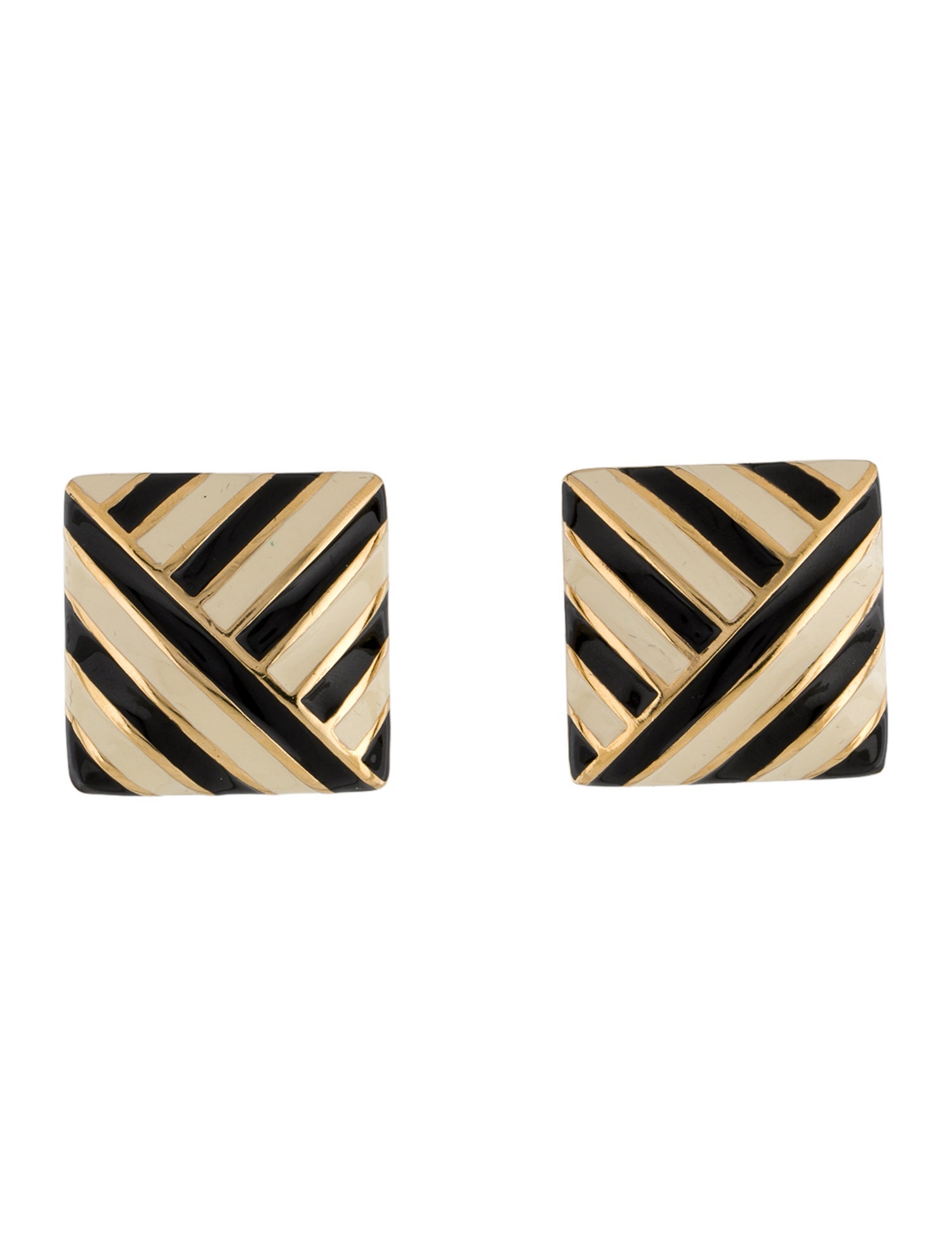 St. John Enamel Clip-On Earrings