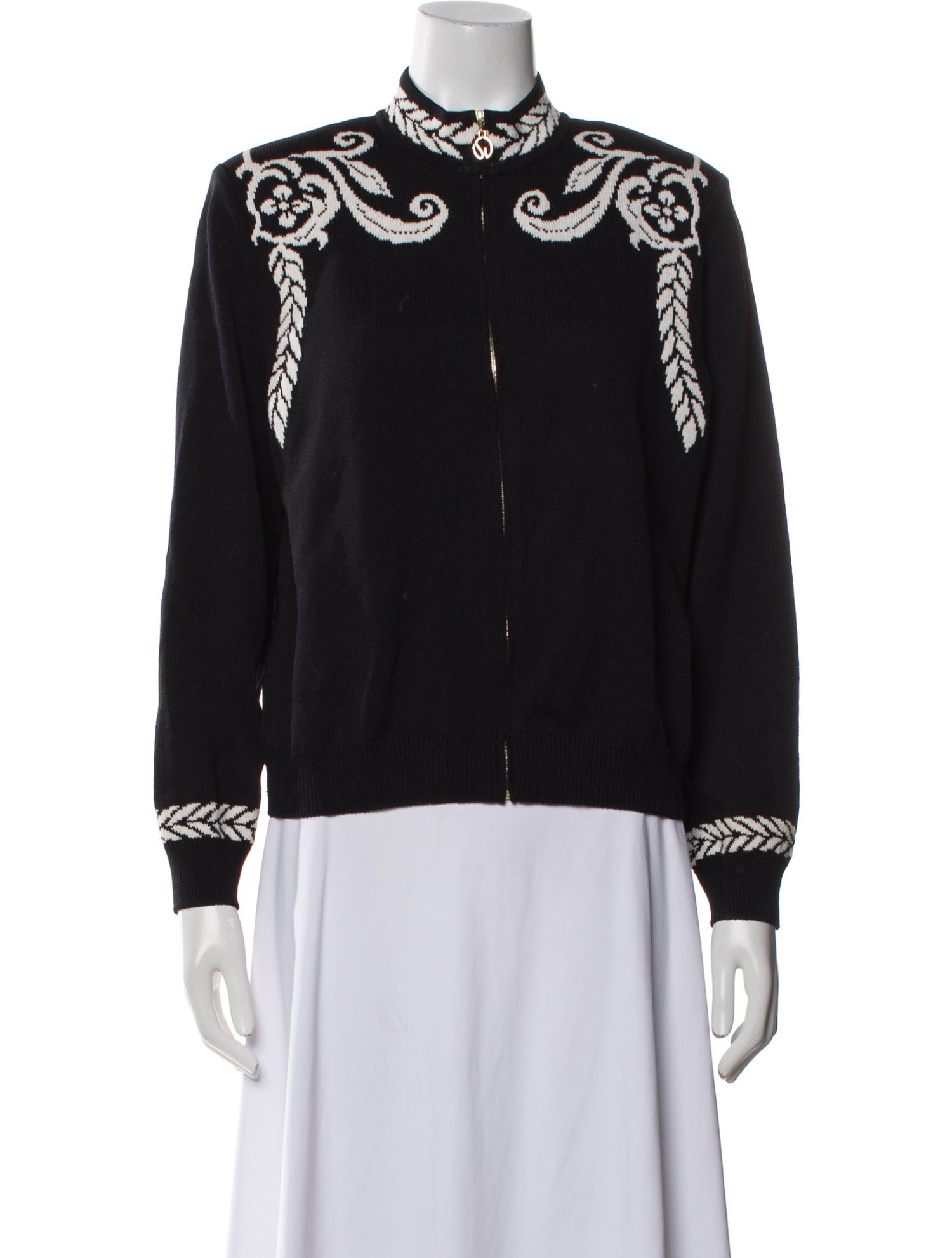 St. John Wool Graphic Print Jacket