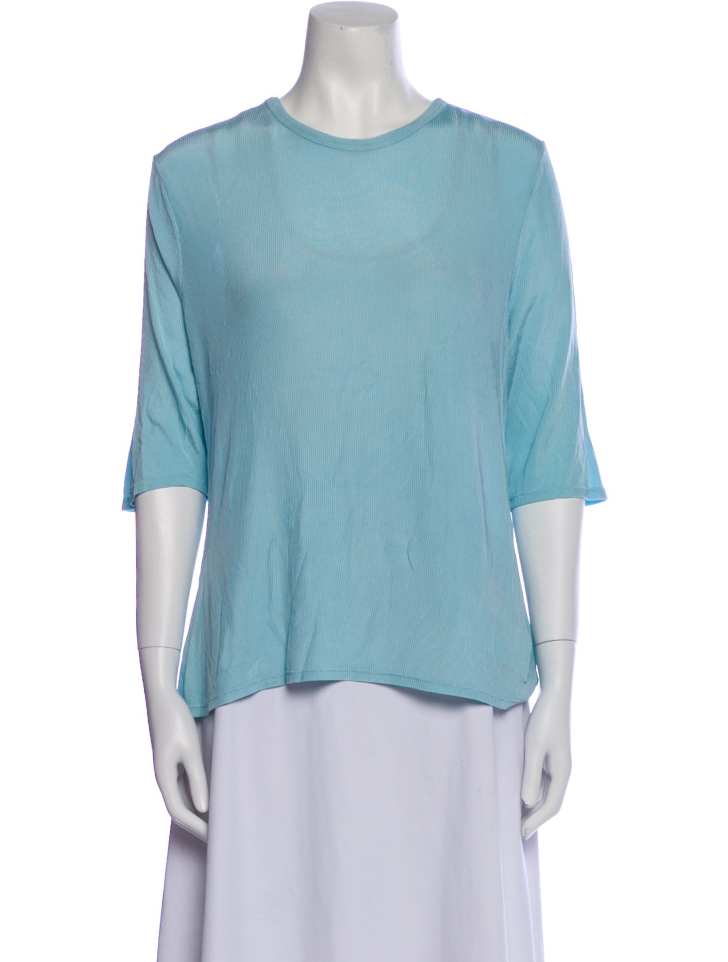 St. John Crew Neck Three-Quarter Sleeve T-Shirt