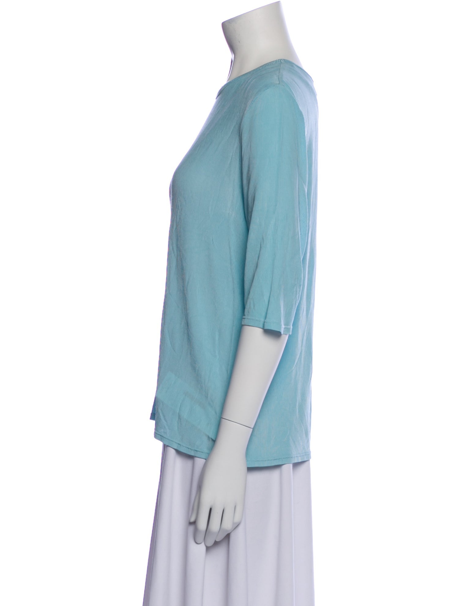 St. John Crew Neck Three-Quarter Sleeve T-Shirt