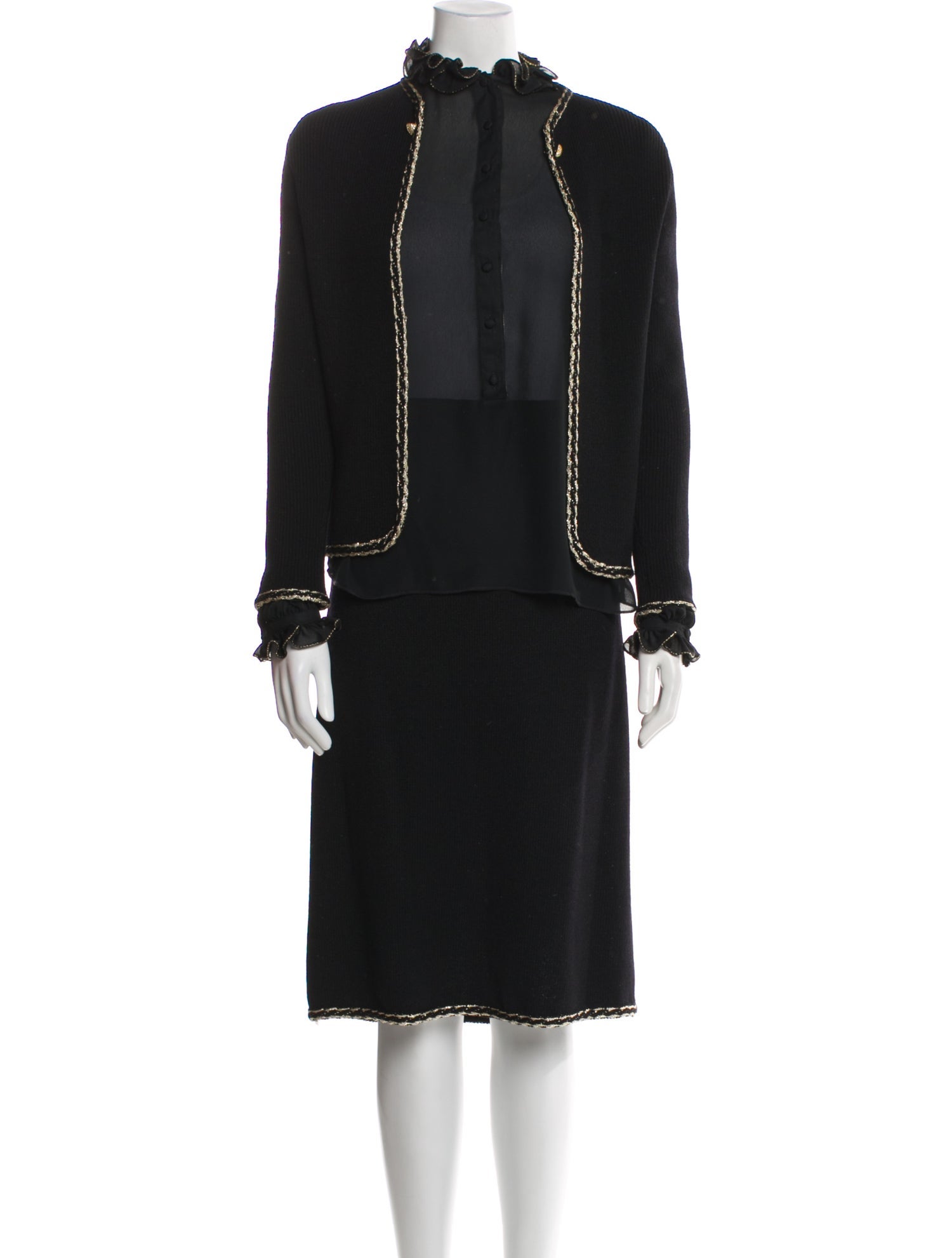 St. John Crystal Embellishments Skirt Set