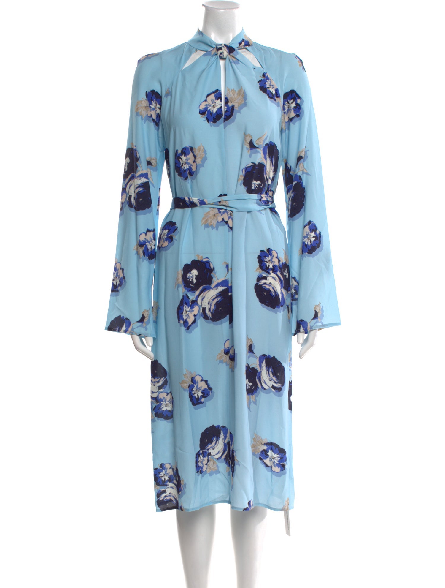 St. John Floral Print Midi Length Dress w/ Tags