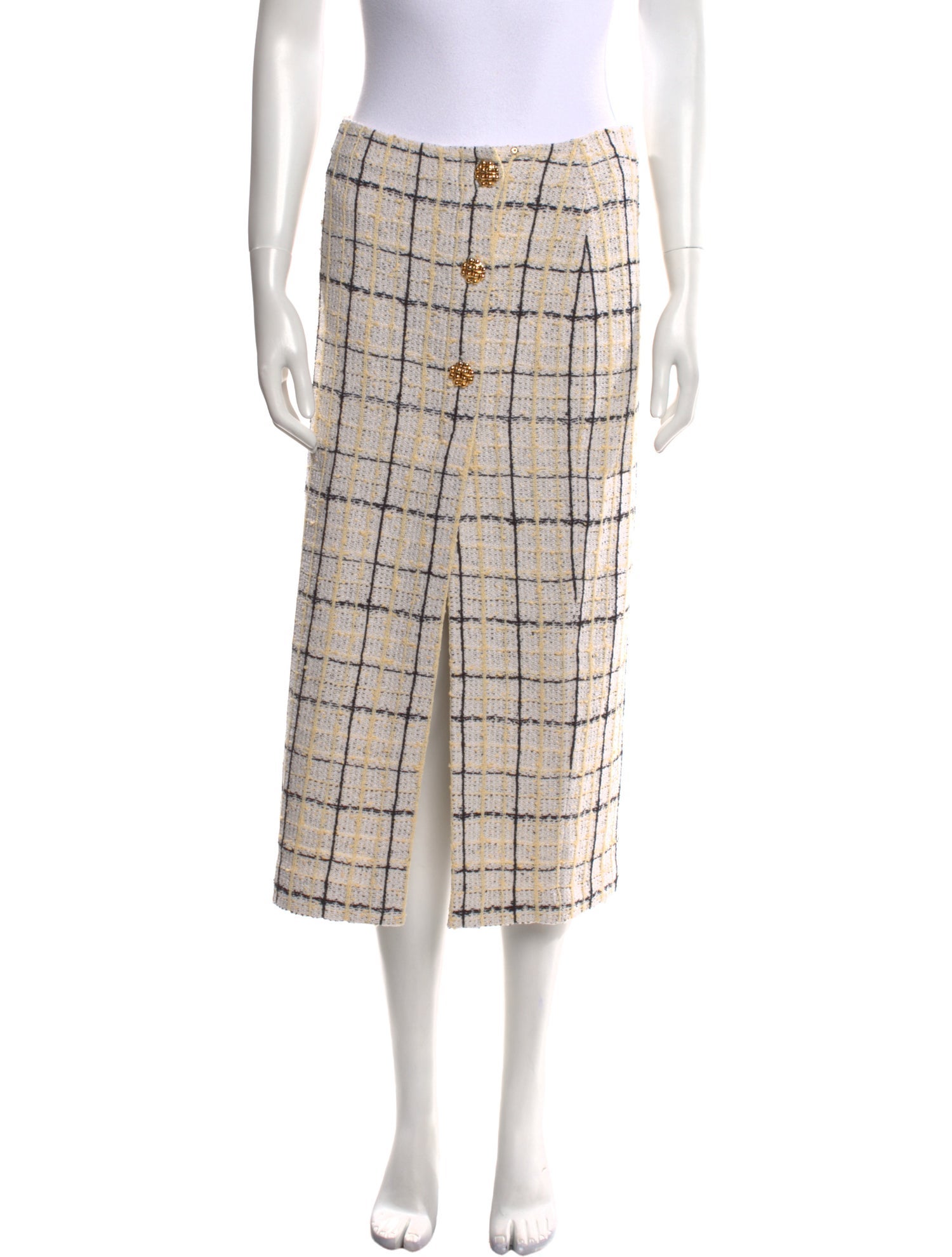 St. John Plaid Print Midi Length Skirt w/ Tags