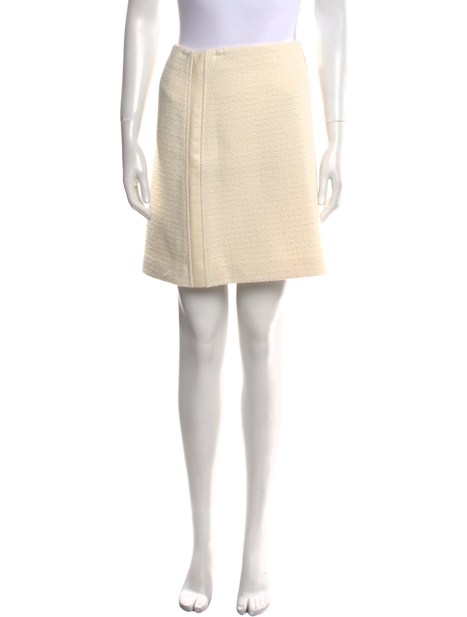 St. John Leather Trim Embellishment Mini Skirt w/ Tags