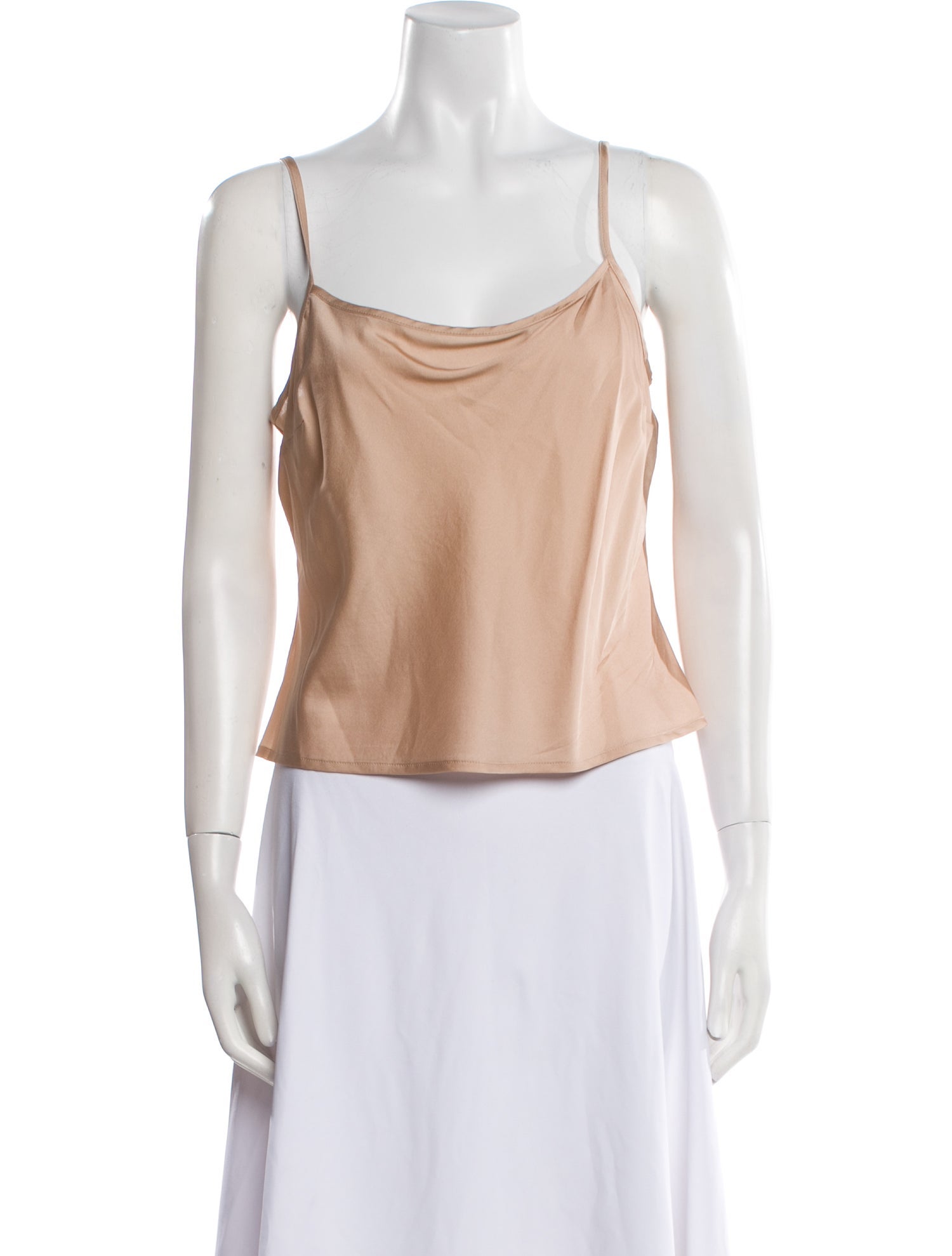 St. John Silk Cowl Neck Crop Top