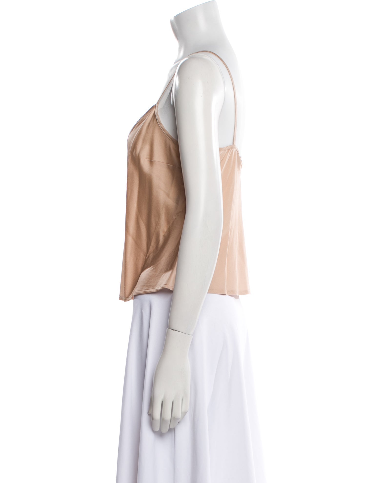 St. John Silk Cowl Neck Crop Top