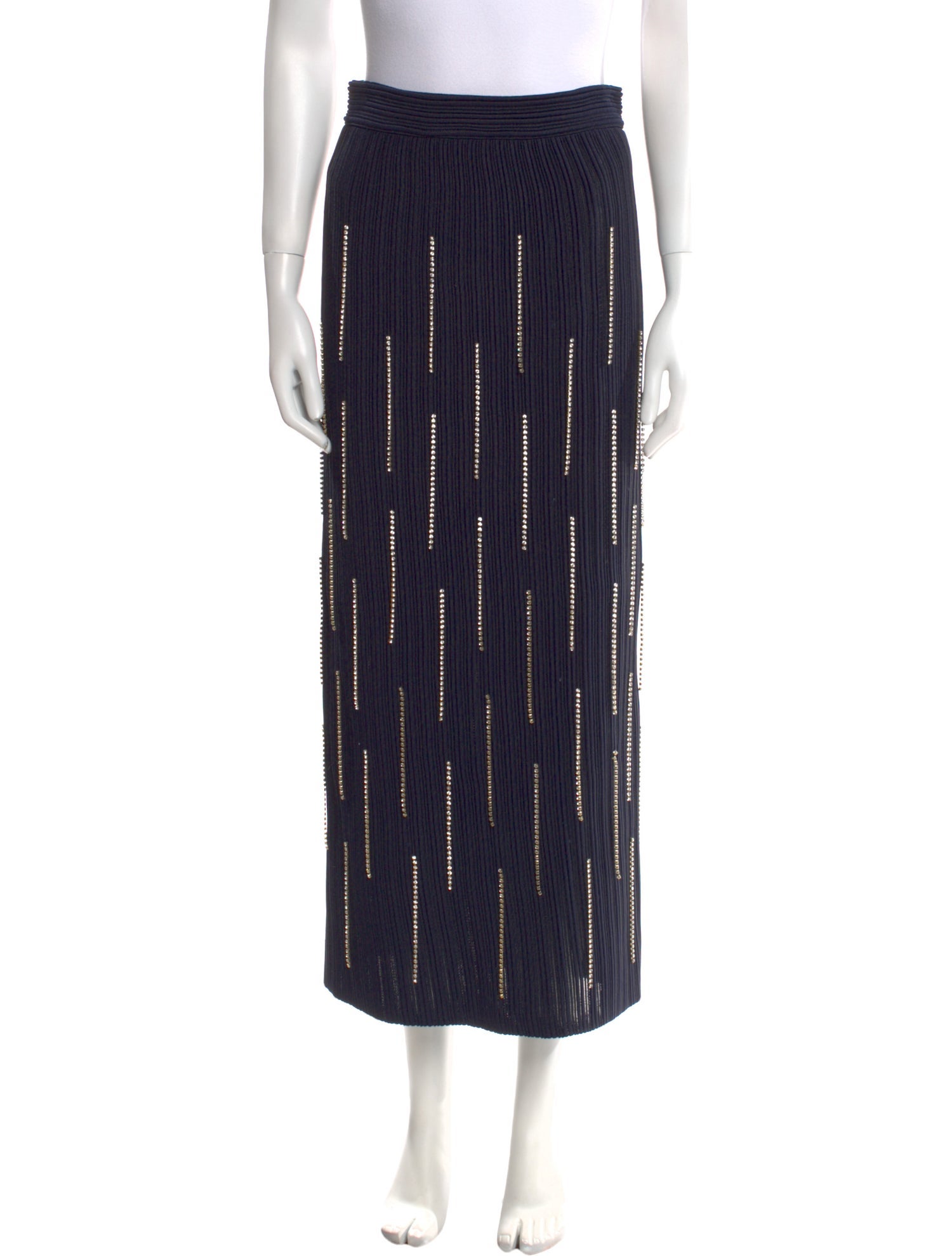 St. John Striped Midi Length Skirt