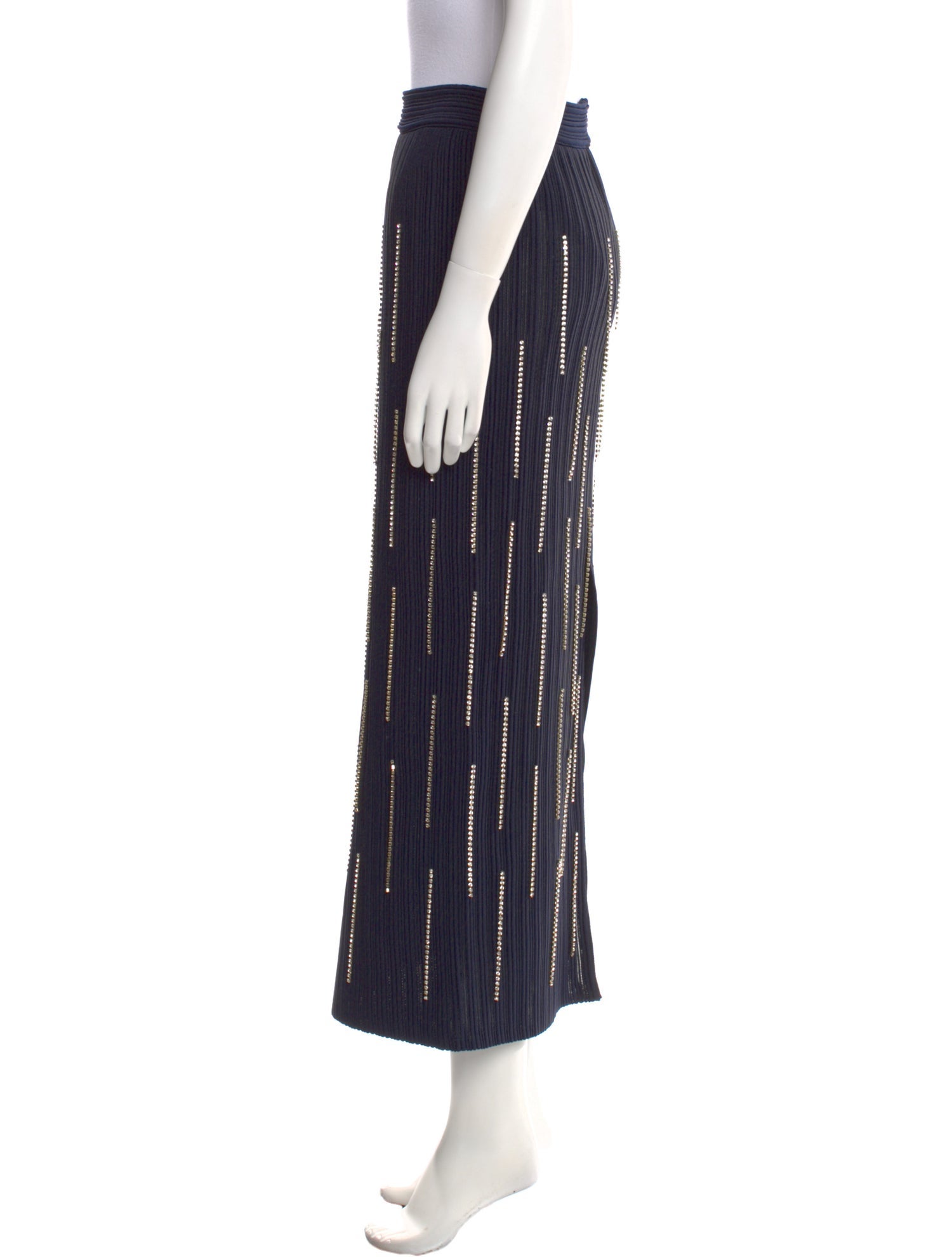 St. John Striped Midi Length Skirt