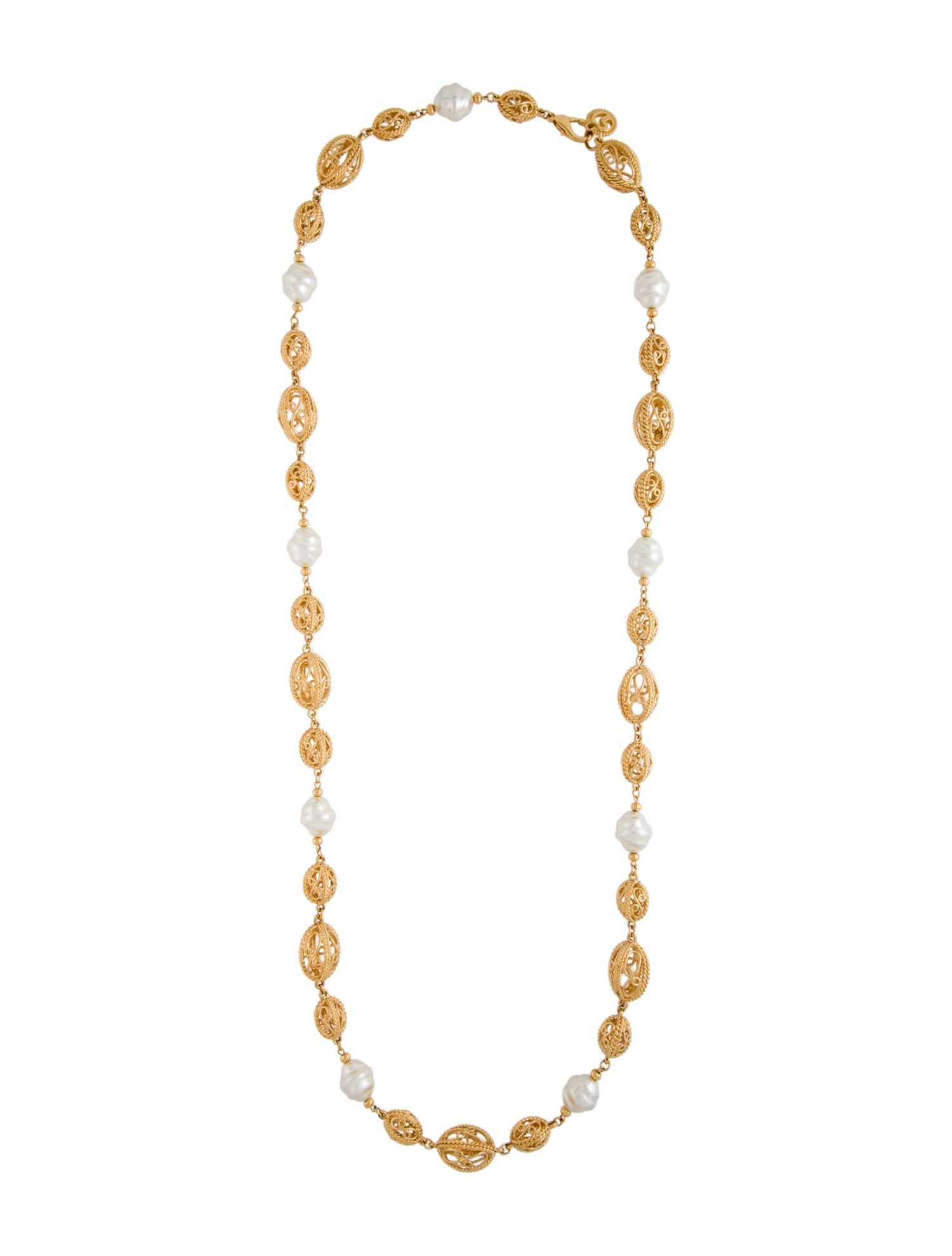 St. John Faux Pearl Station Necklace