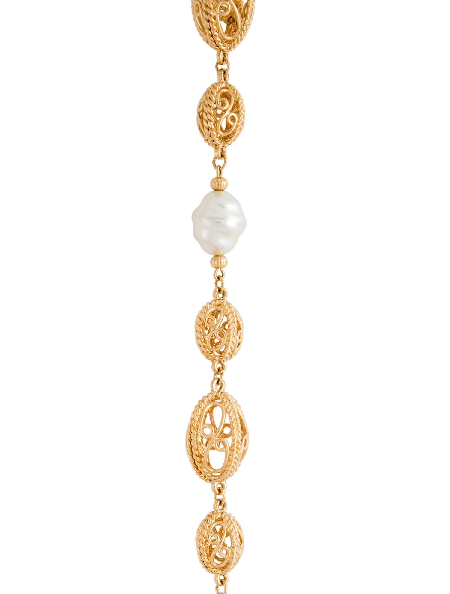 St. John Faux Pearl Station Necklace