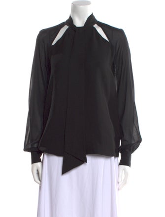 St. John Silk Long Sleeve Blouse