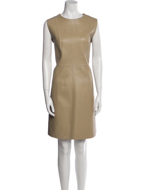 St. John Leather Knee-Length Dress
