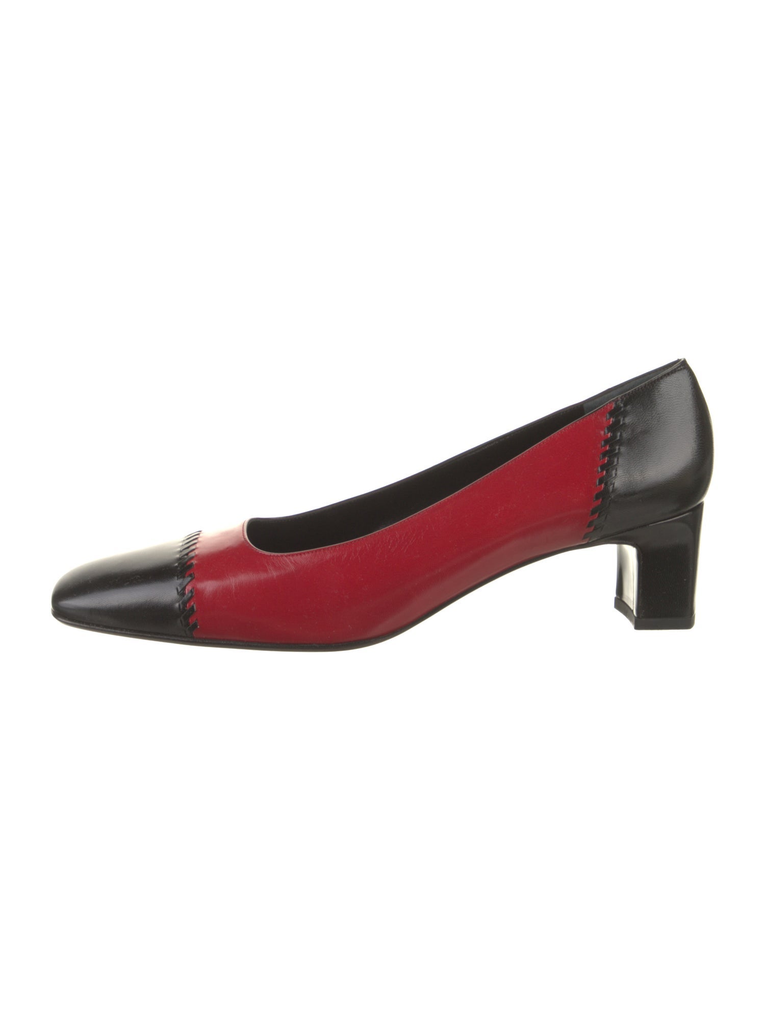 St. John Leather Colorblock Pattern Pumps
