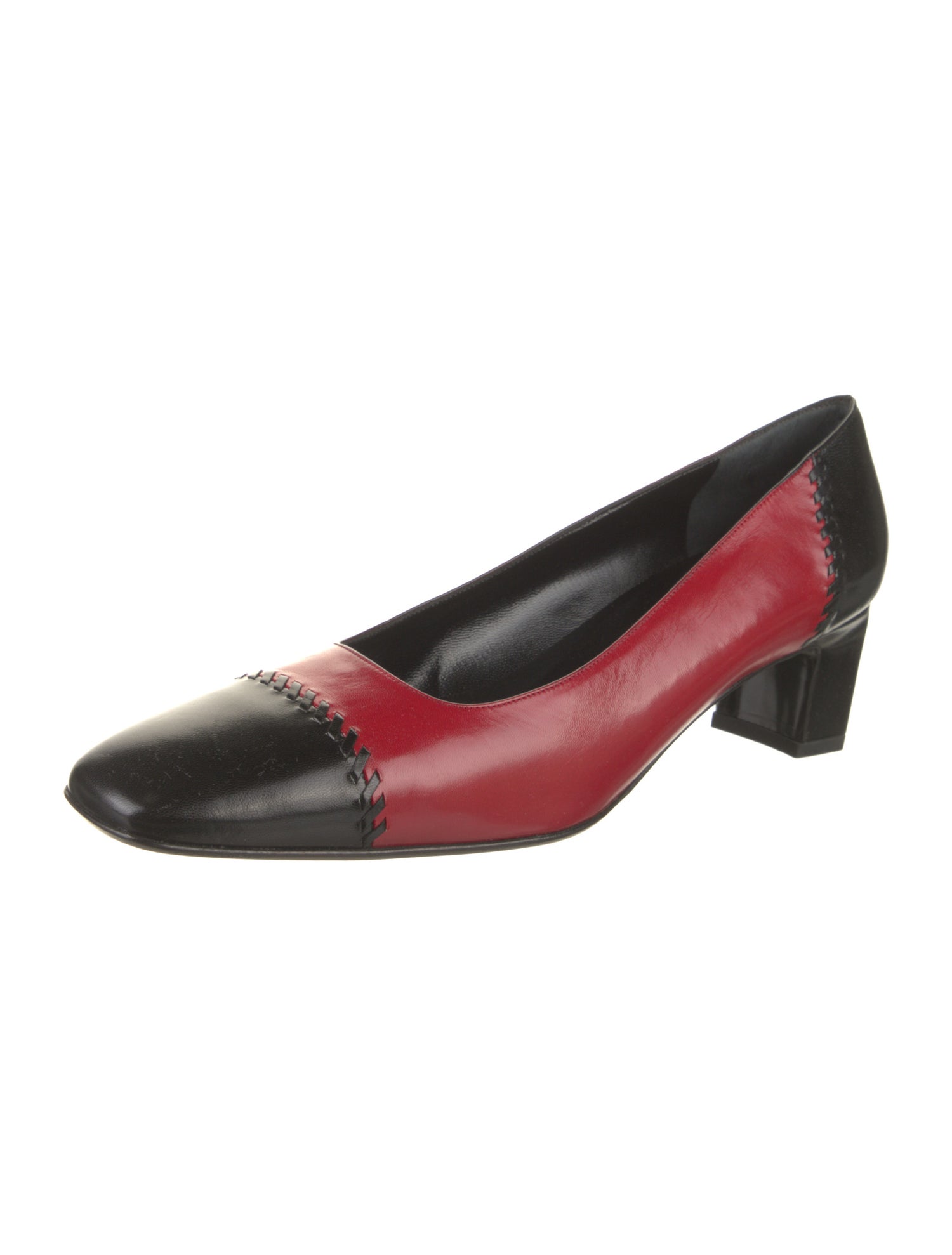 St. John Leather Colorblock Pattern Pumps
