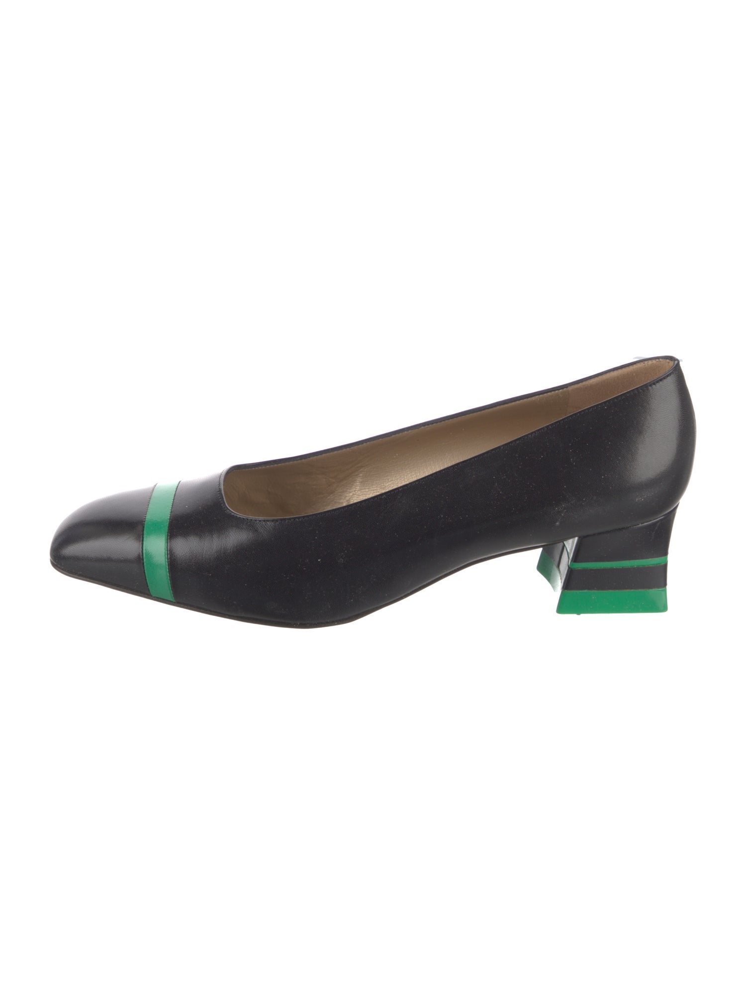 St. John Leather Colorblock Pattern Pumps