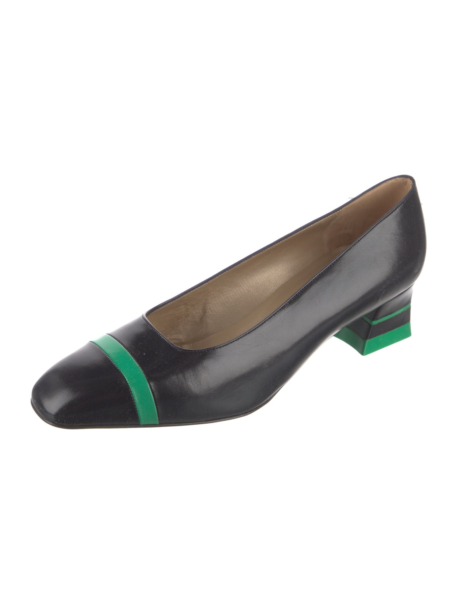 St. John Leather Colorblock Pattern Pumps