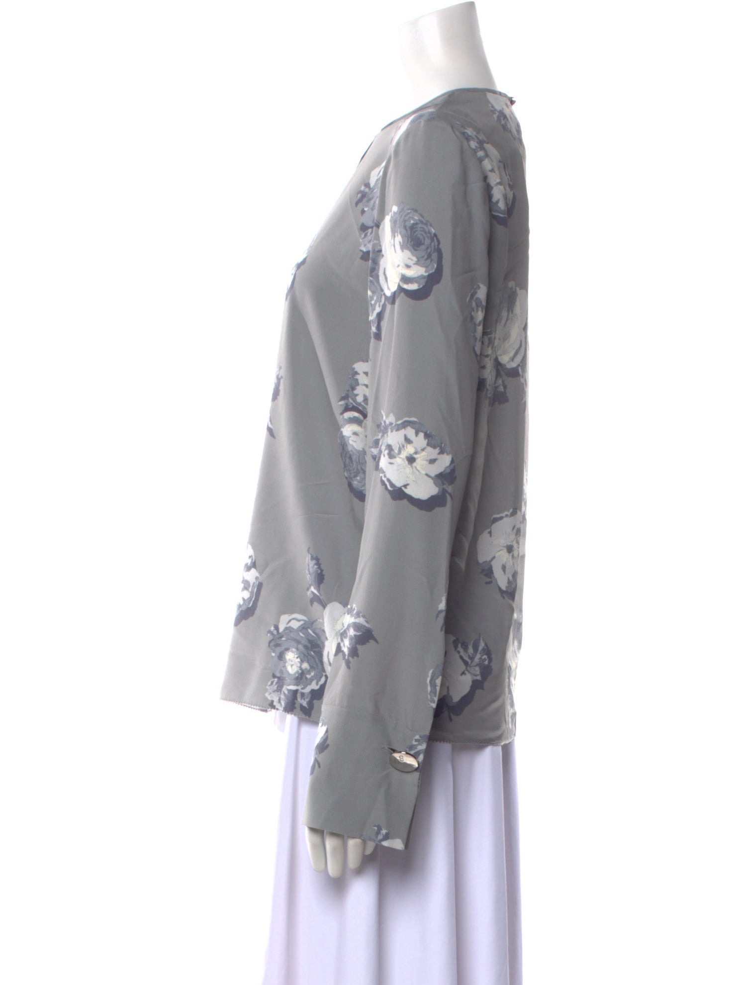 St. John Silk Floral Print Blouse