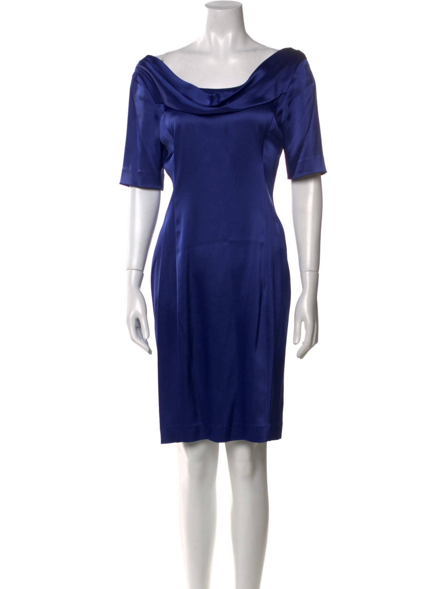 St. John Cowl Neck Knee-Length Dress