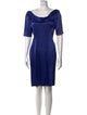St. John Cowl Neck Knee-Length Dress