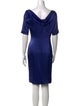St. John Cowl Neck Knee-Length Dress