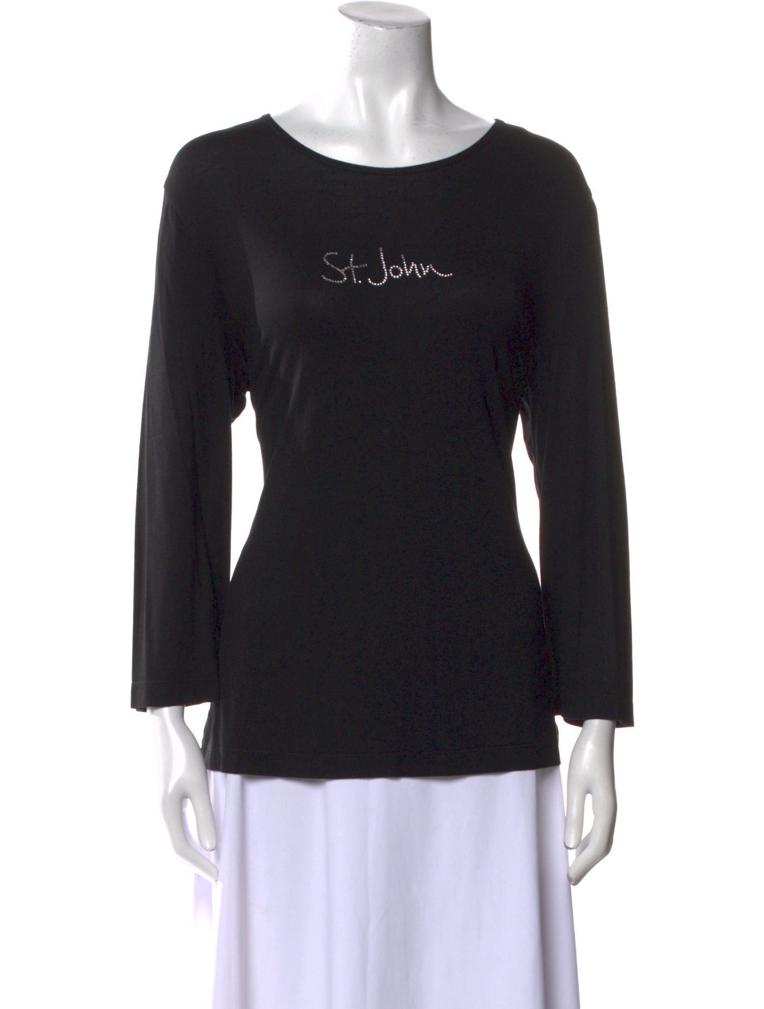 St. John Graphic Print Scoop Neck T-Shirt