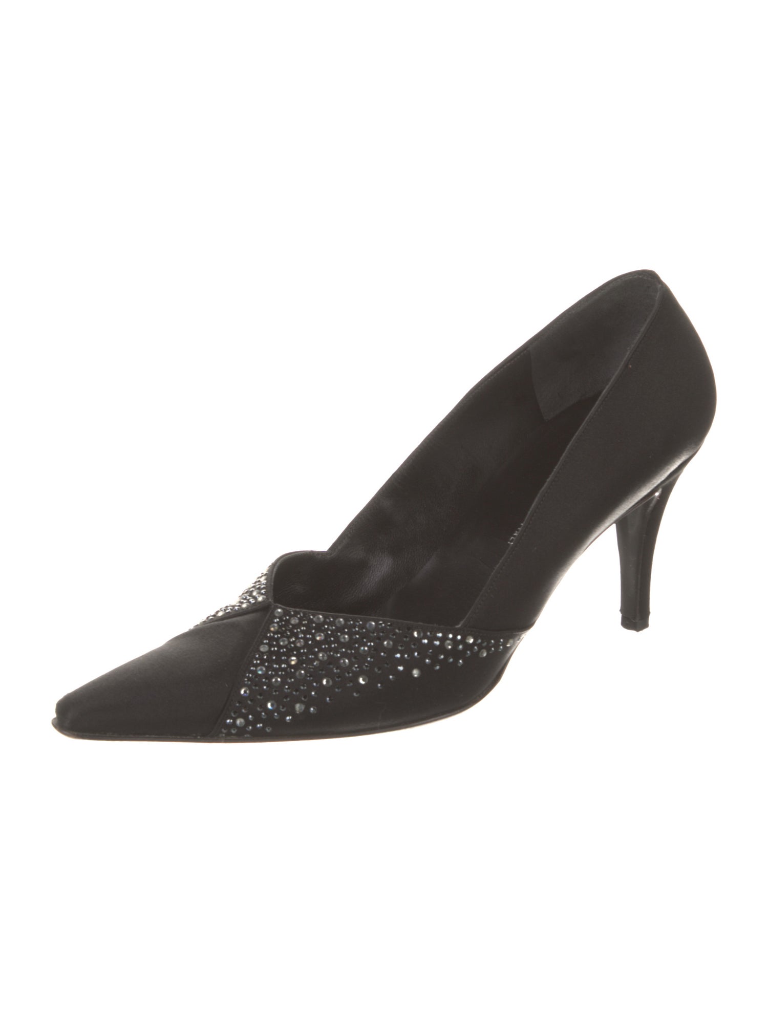 St. John Satin Crystal Embellishments Pumps