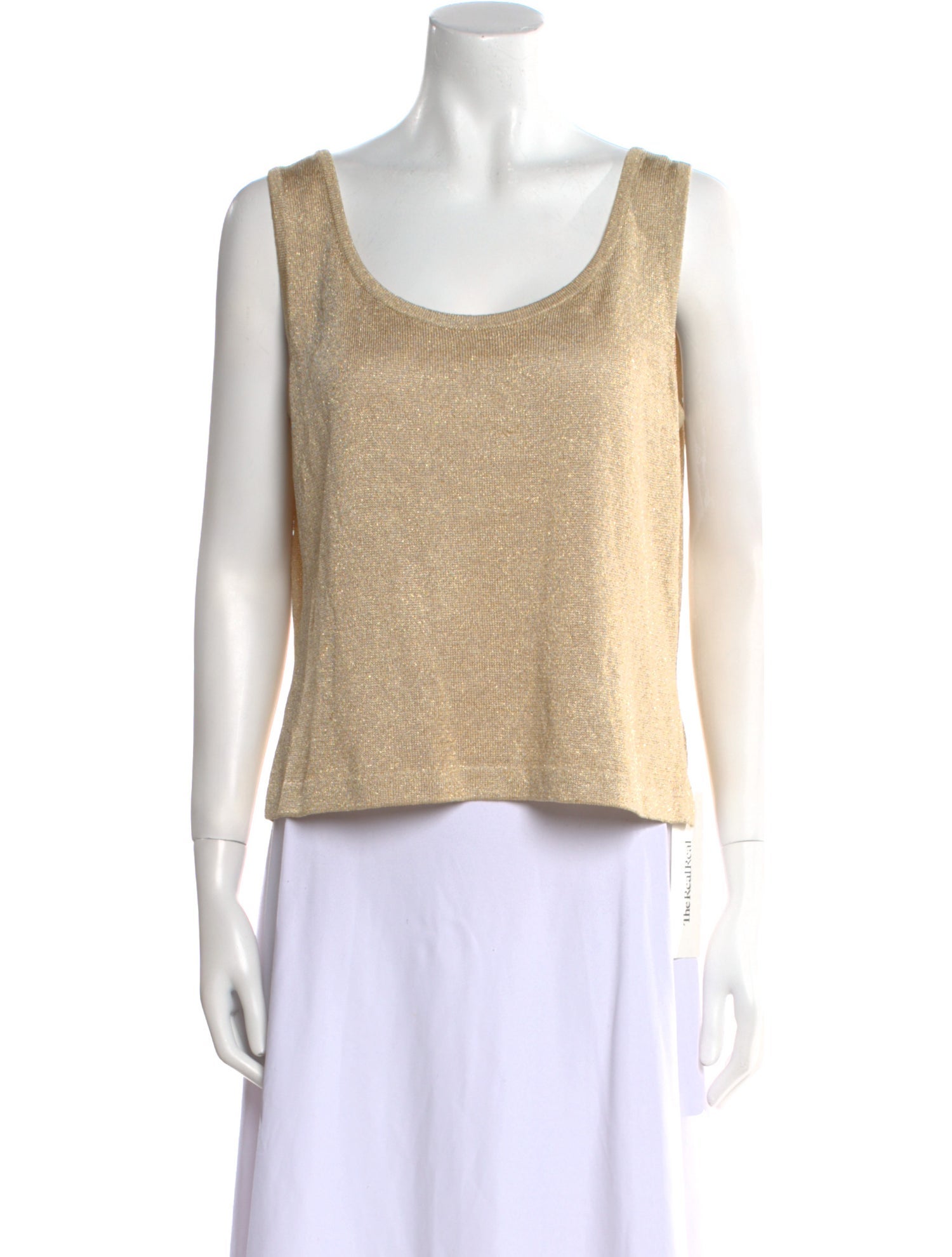 St. John Scoop Neck Sleeveless Crop Top