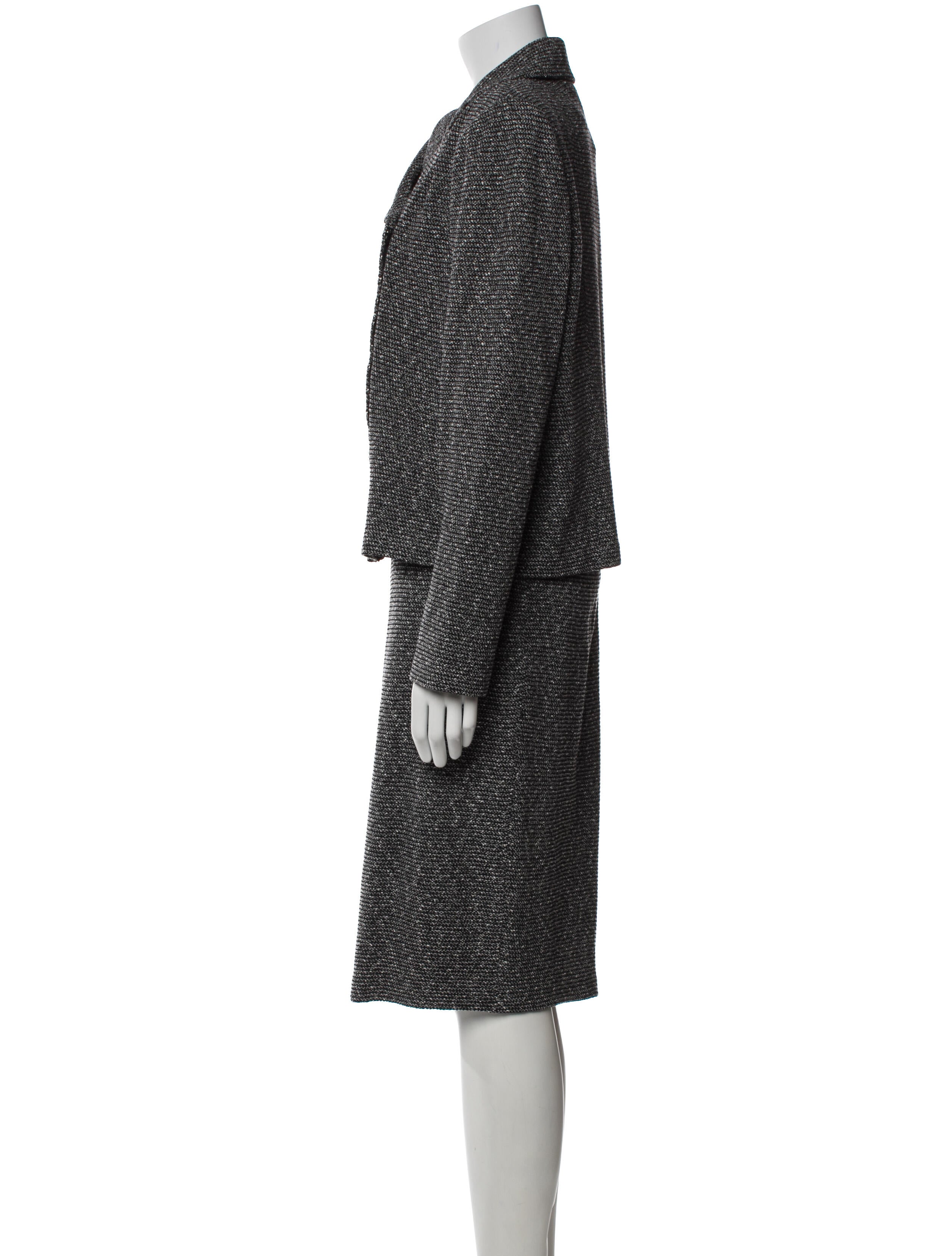 St. John Couture Wool Tweed Pattern Skirt Suit w/ Tags