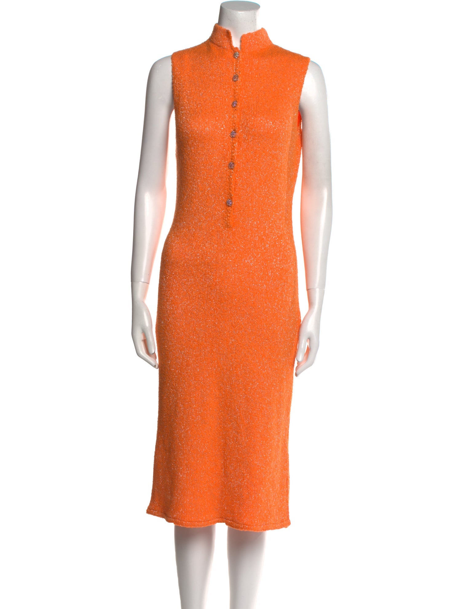 St. John Mock Neck Midi Length Dress