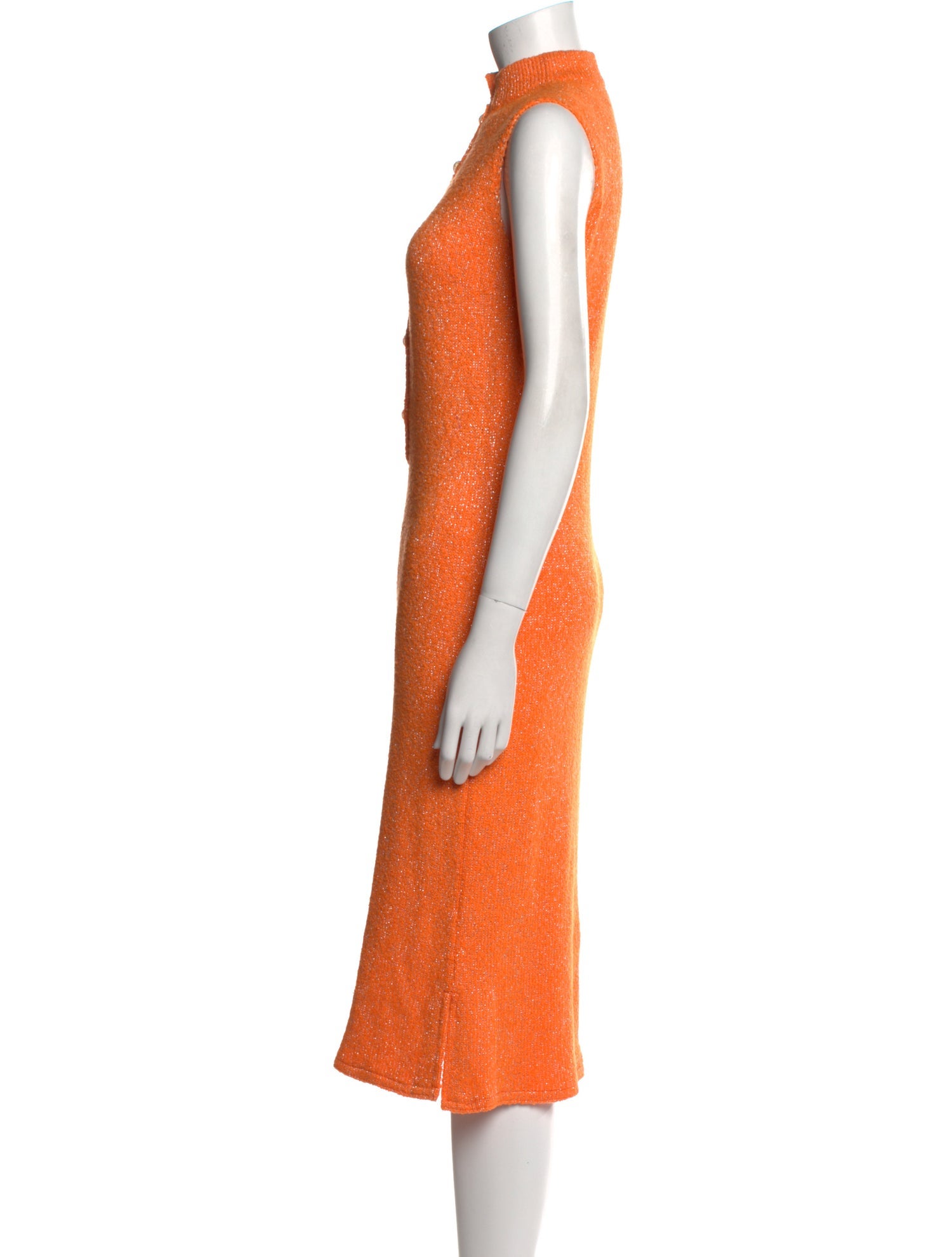 St. John Mock Neck Midi Length Dress