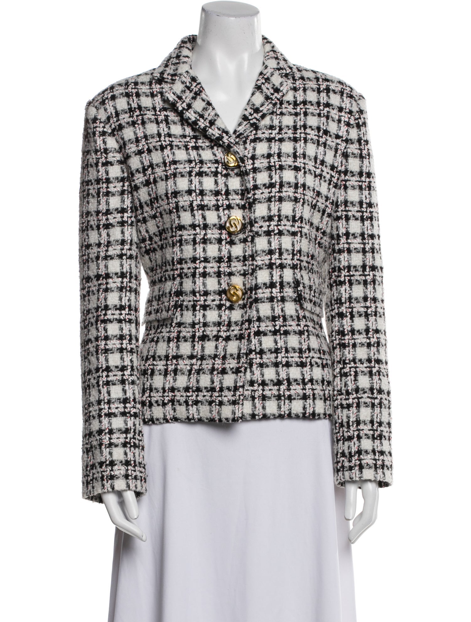 St. John Plaid Print Blazer