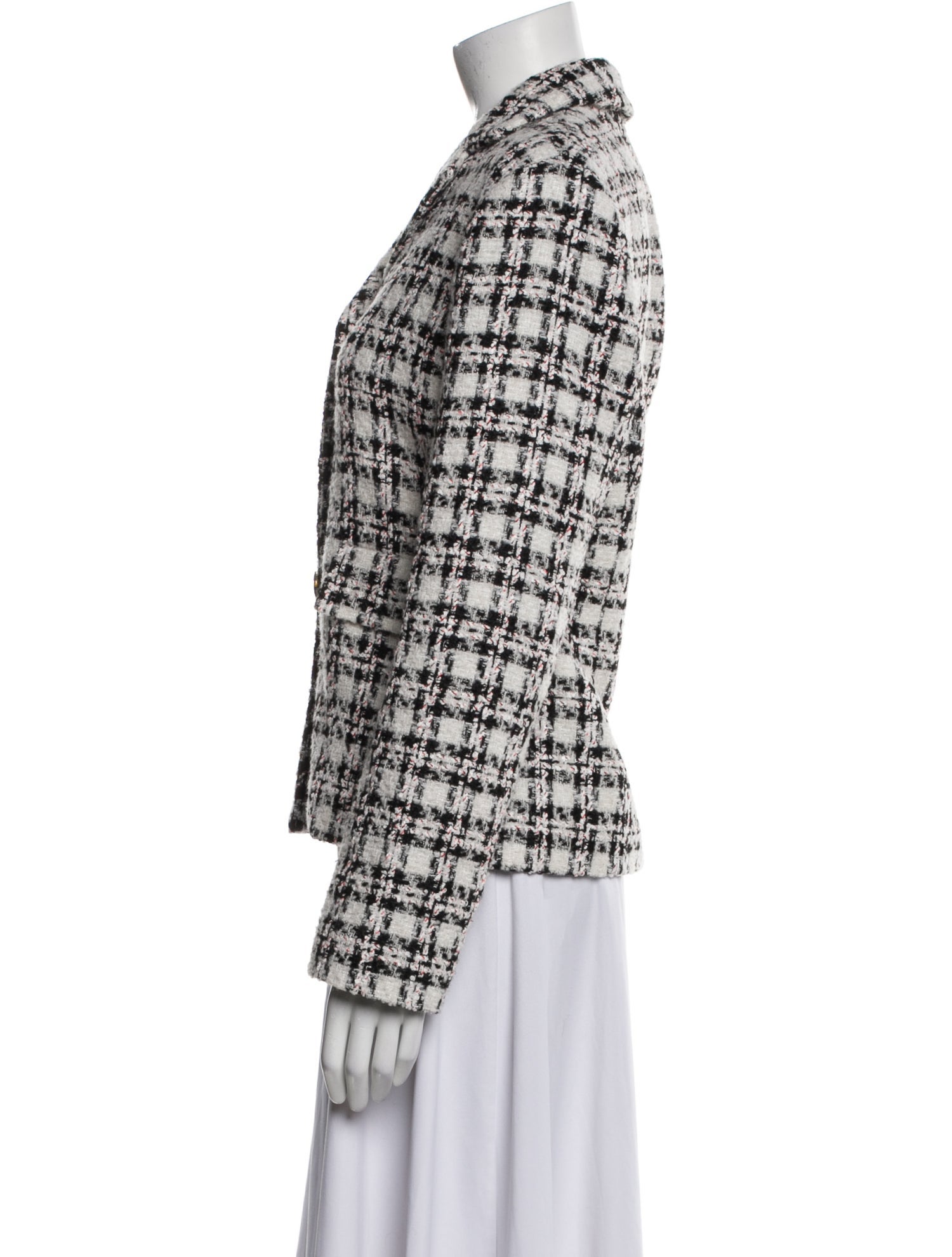 St. John Plaid Print Blazer