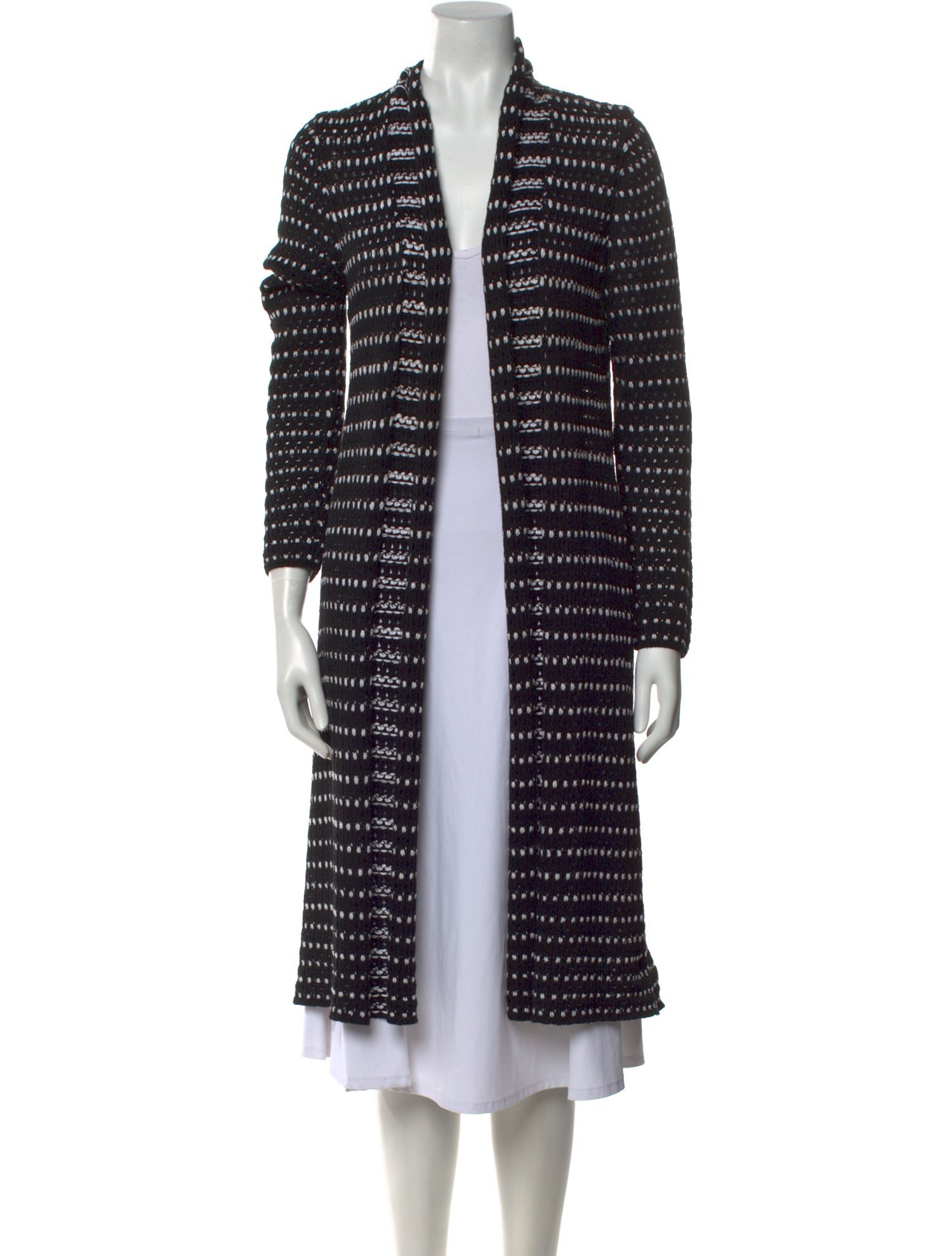 St. John Striped Open Front Sweater