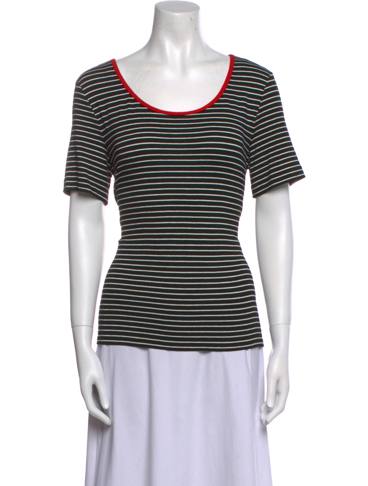 St. John Striped Scoop Neck T-Shirt w/ Tags