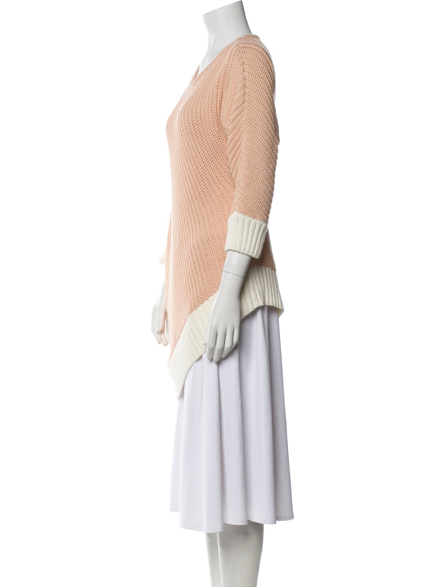 St. John Colorblock Pattern Scoop Neck Sweater