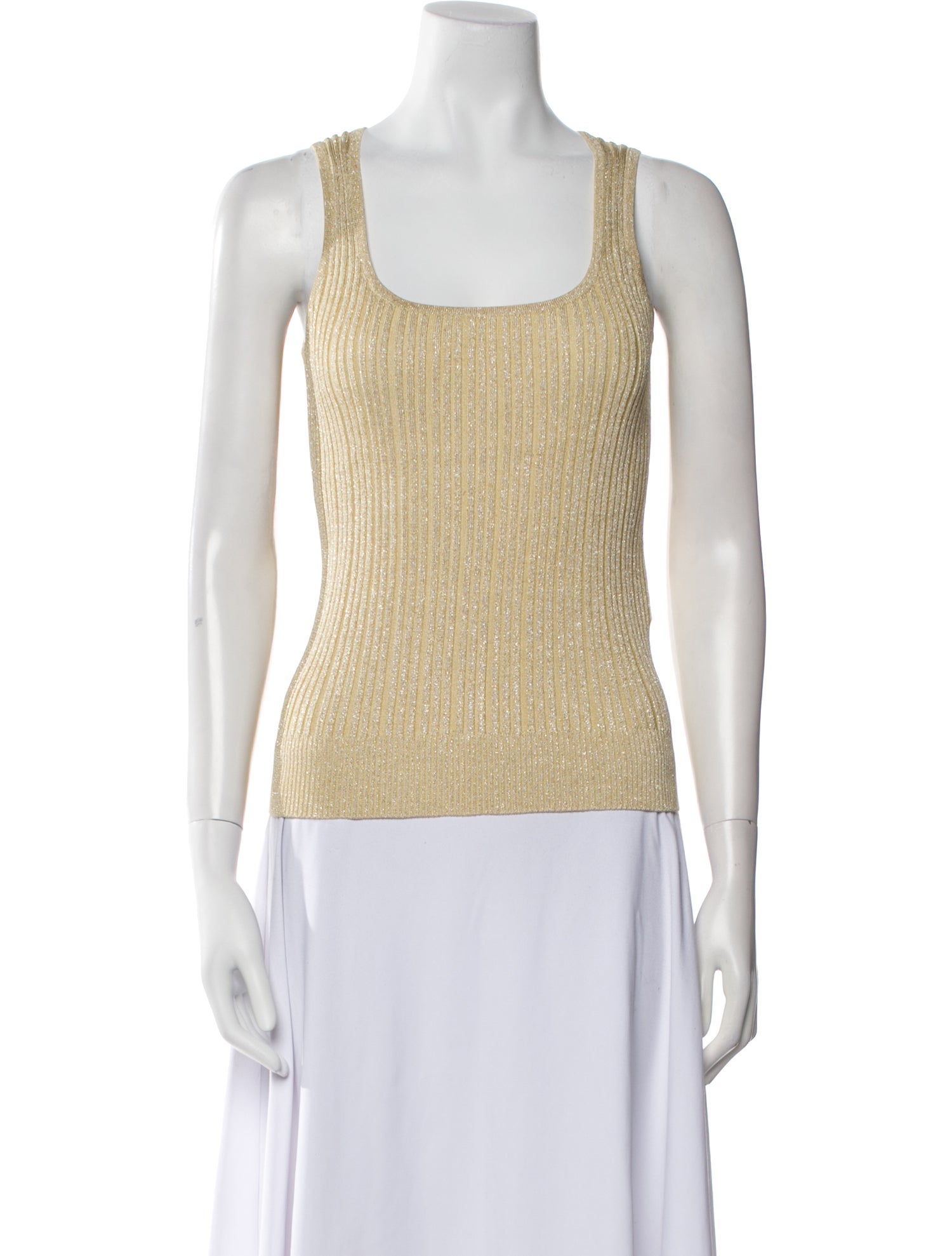 St. John Square Neckline Sleeveless Top