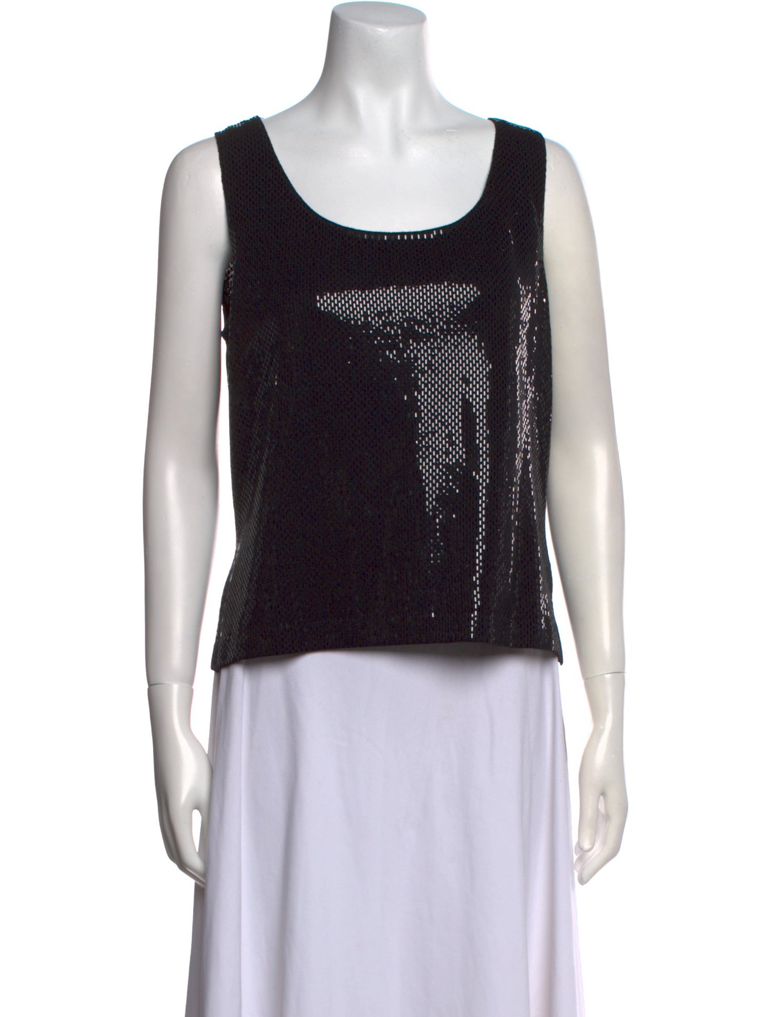 St. John Scoop Neck Sleeveless Top