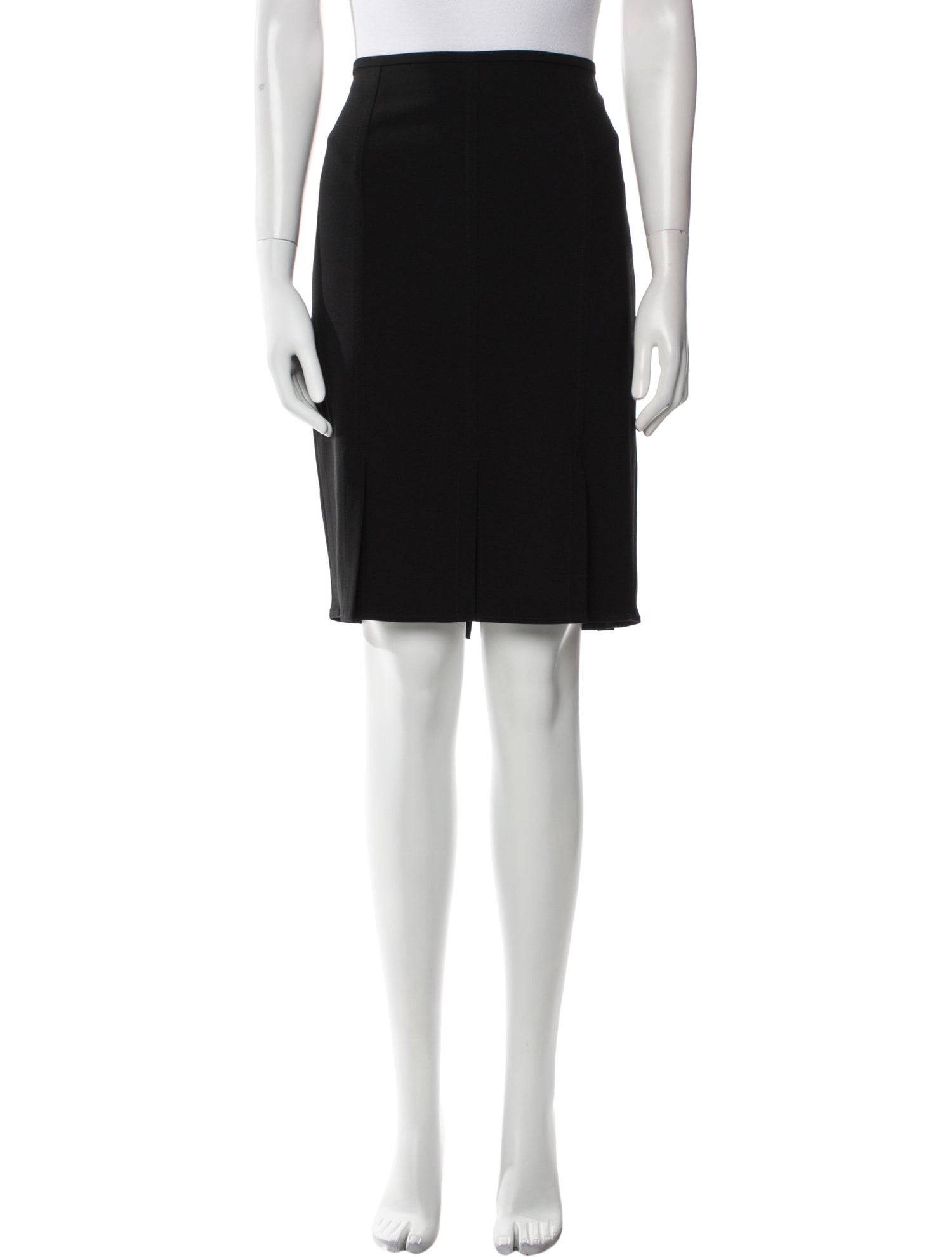 St. John Pleated Accents Knee-Length Skirt