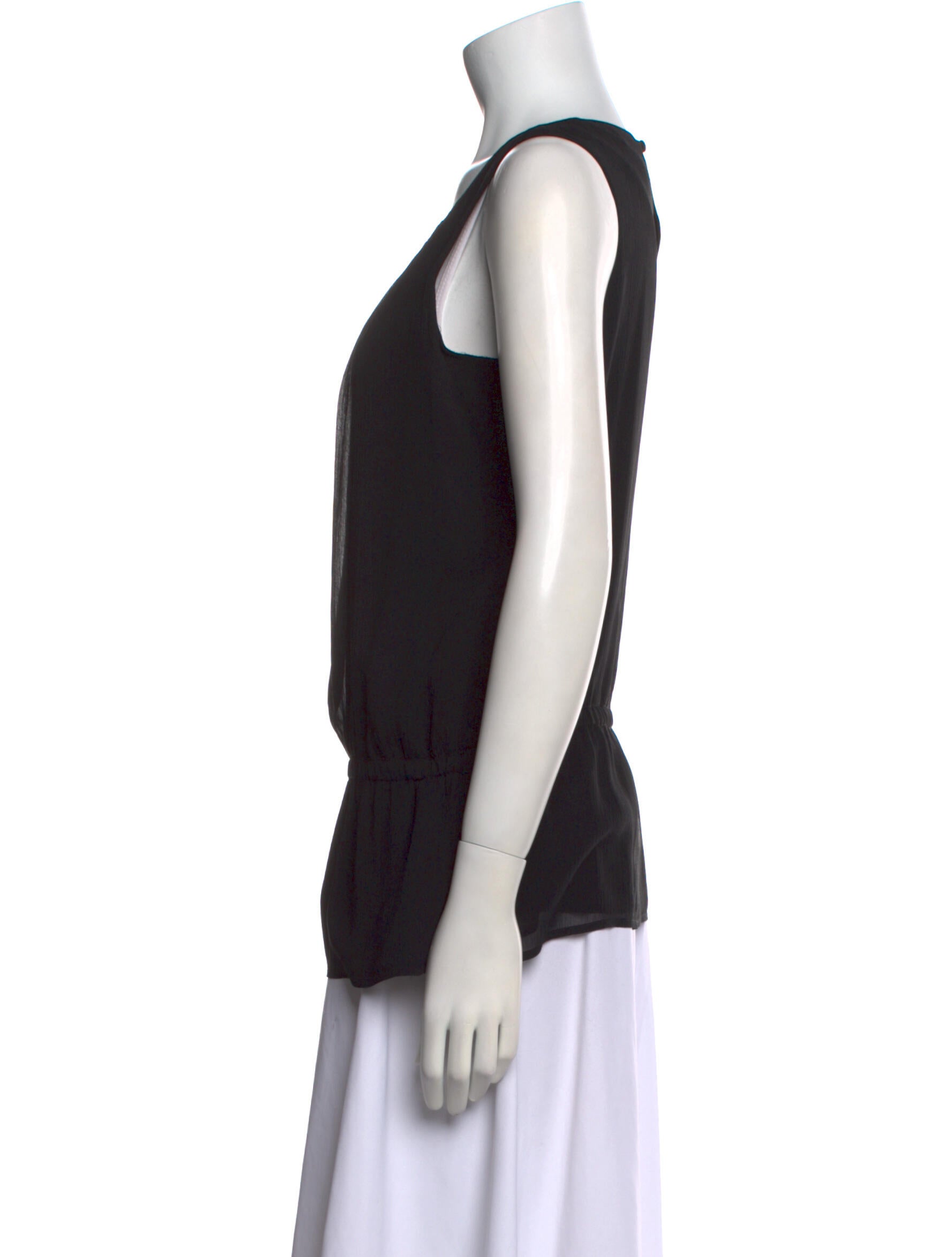 St. John Silk Scoop Neck Top