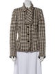 St. John Wool Plaid Print Evening Jacket